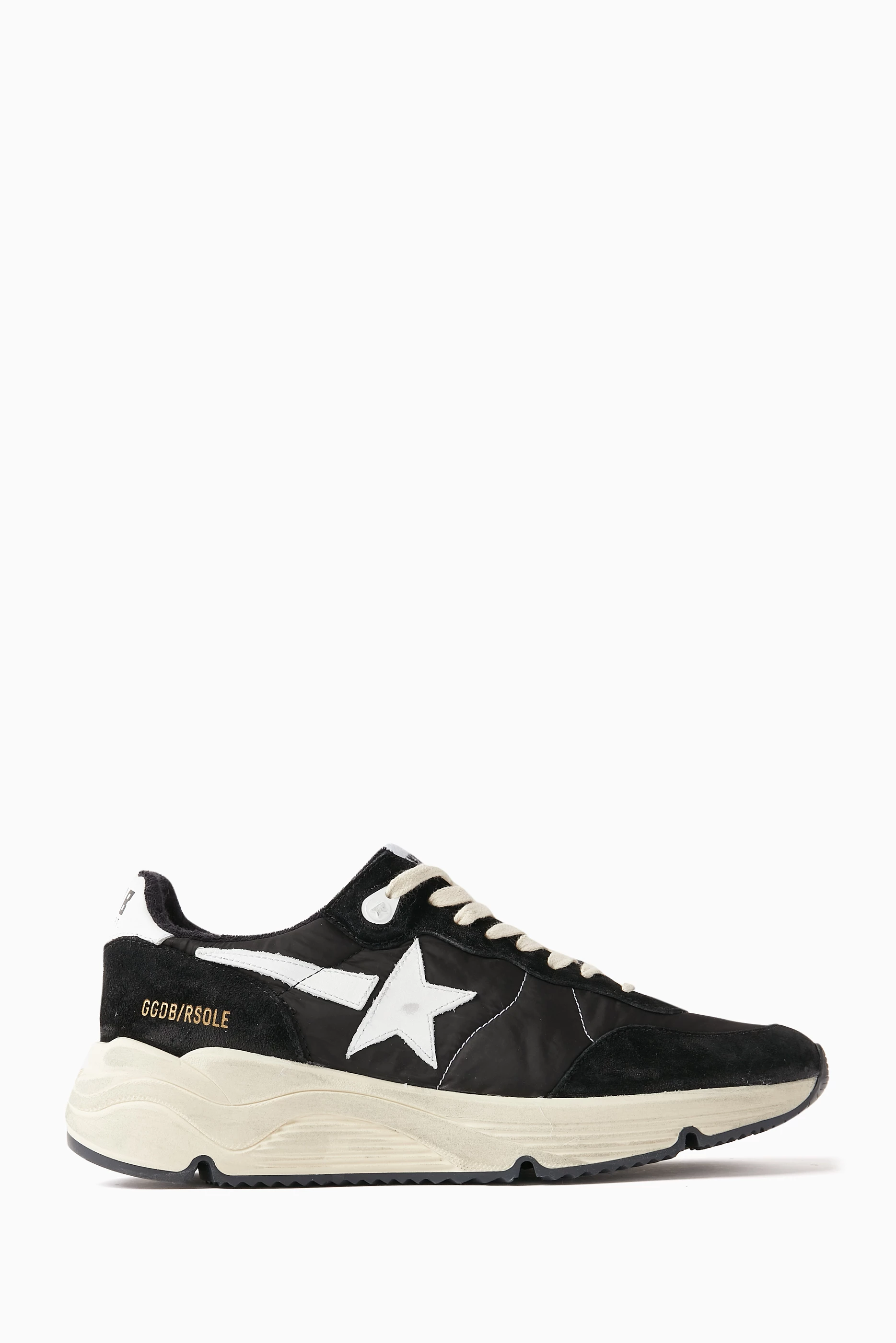 Buy GOLDEN GOOSE Black Running Sole Sneakers in Nylon Suede Spur Leather For Men Online Ounass UAE