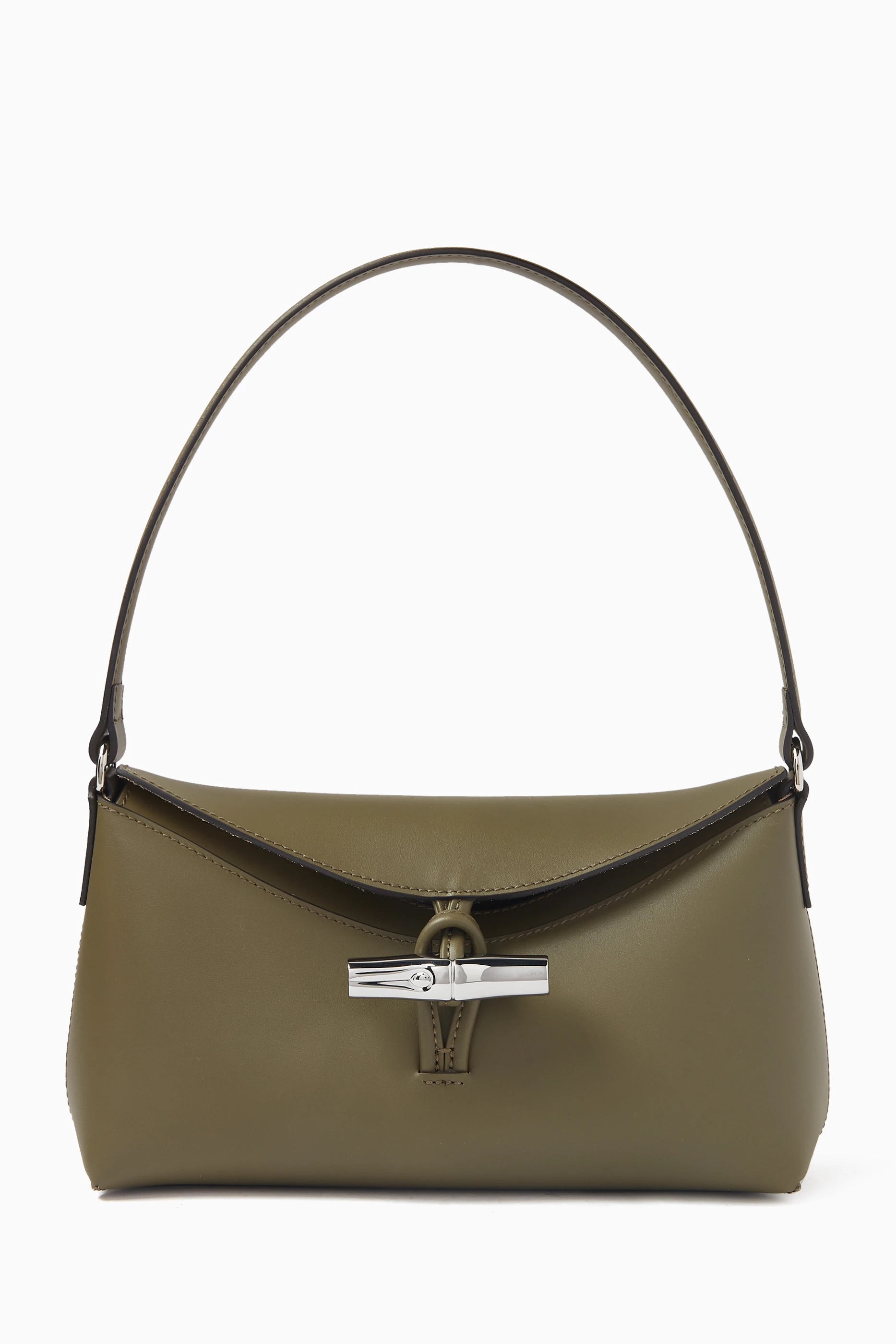 Buy Longchamp Green Small Le Roseau Box Hobo Bag in Leather For Women Online Ounass UAE