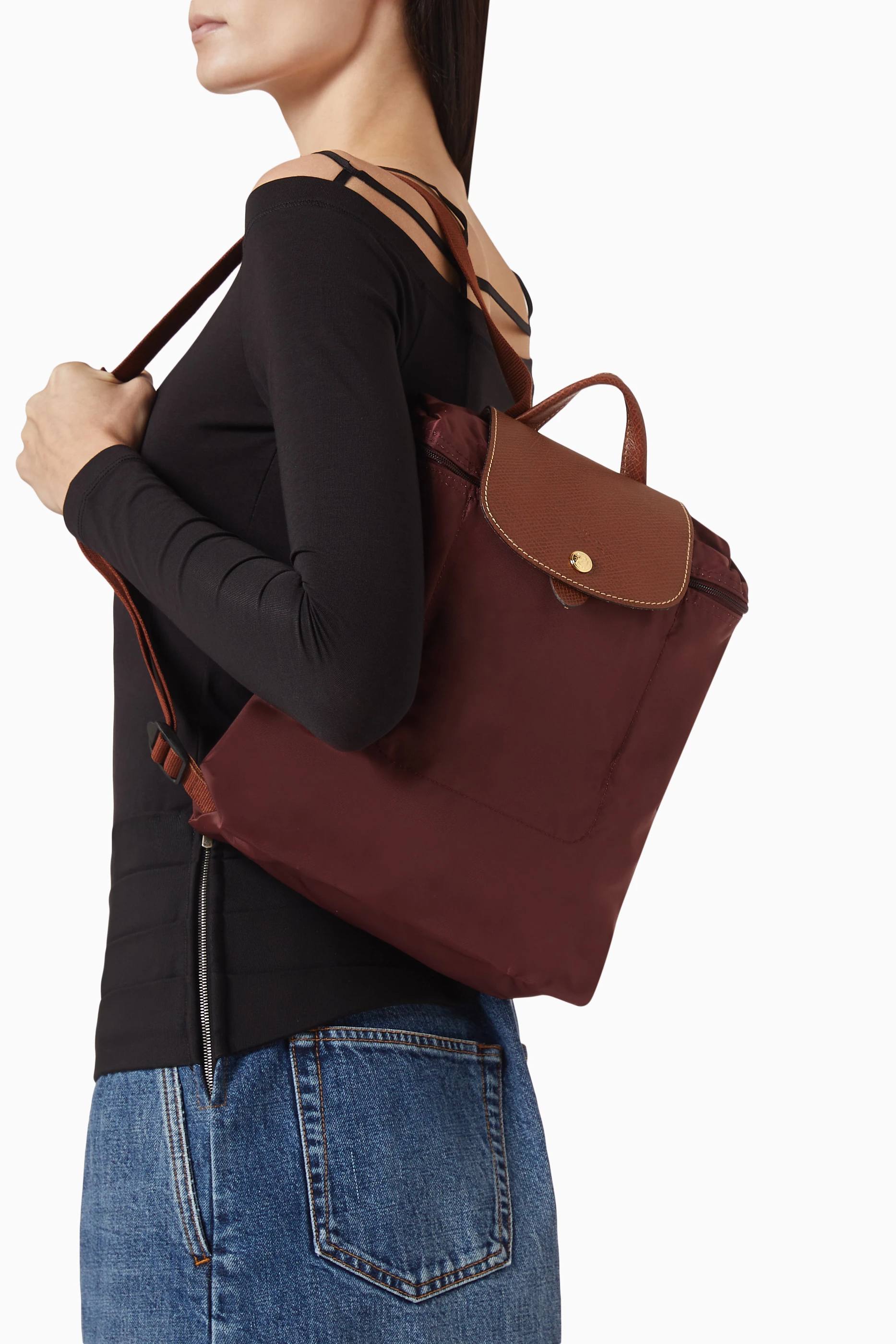 Longchamp backpack maroon store