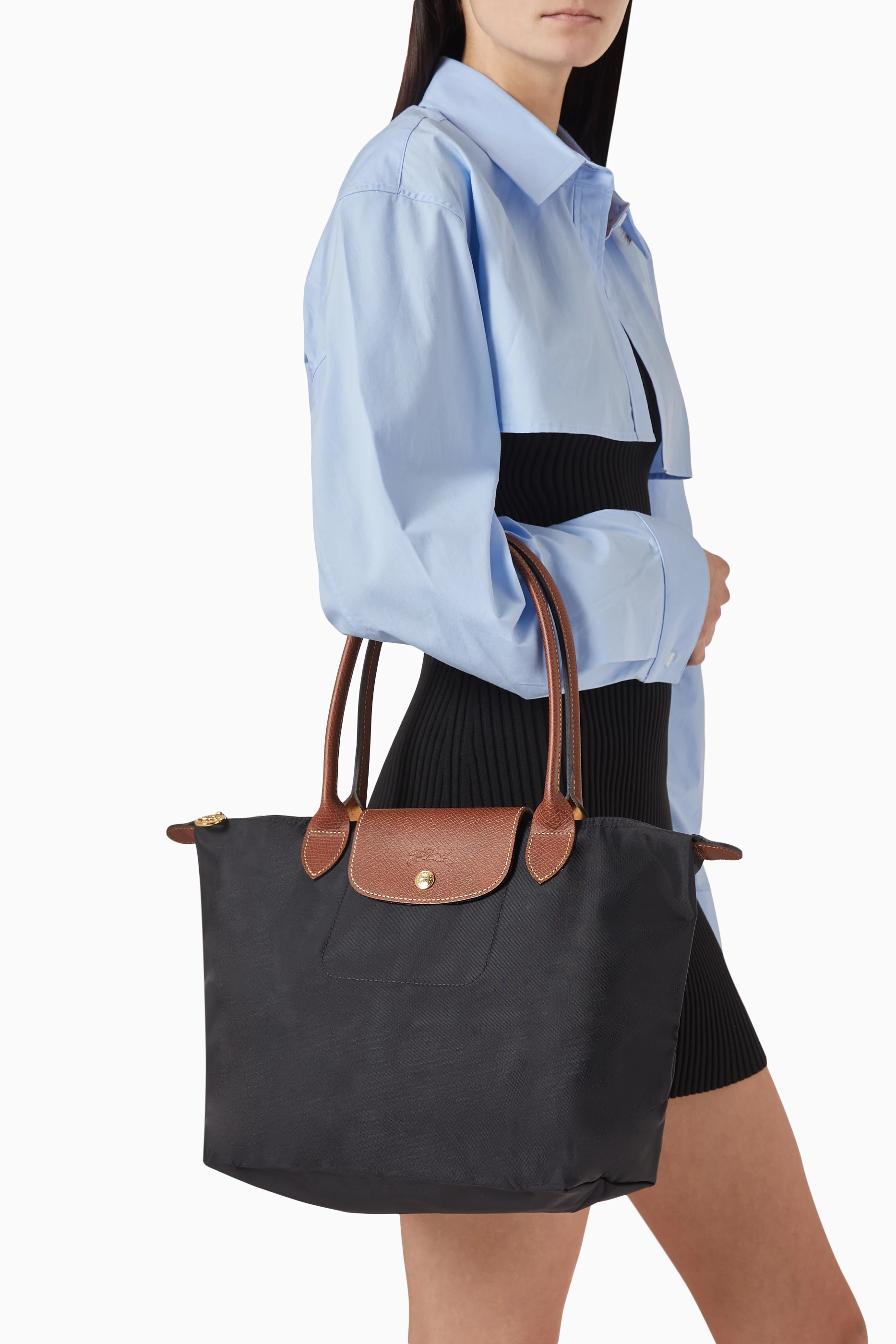 Longchamp gunmetal tote 2025