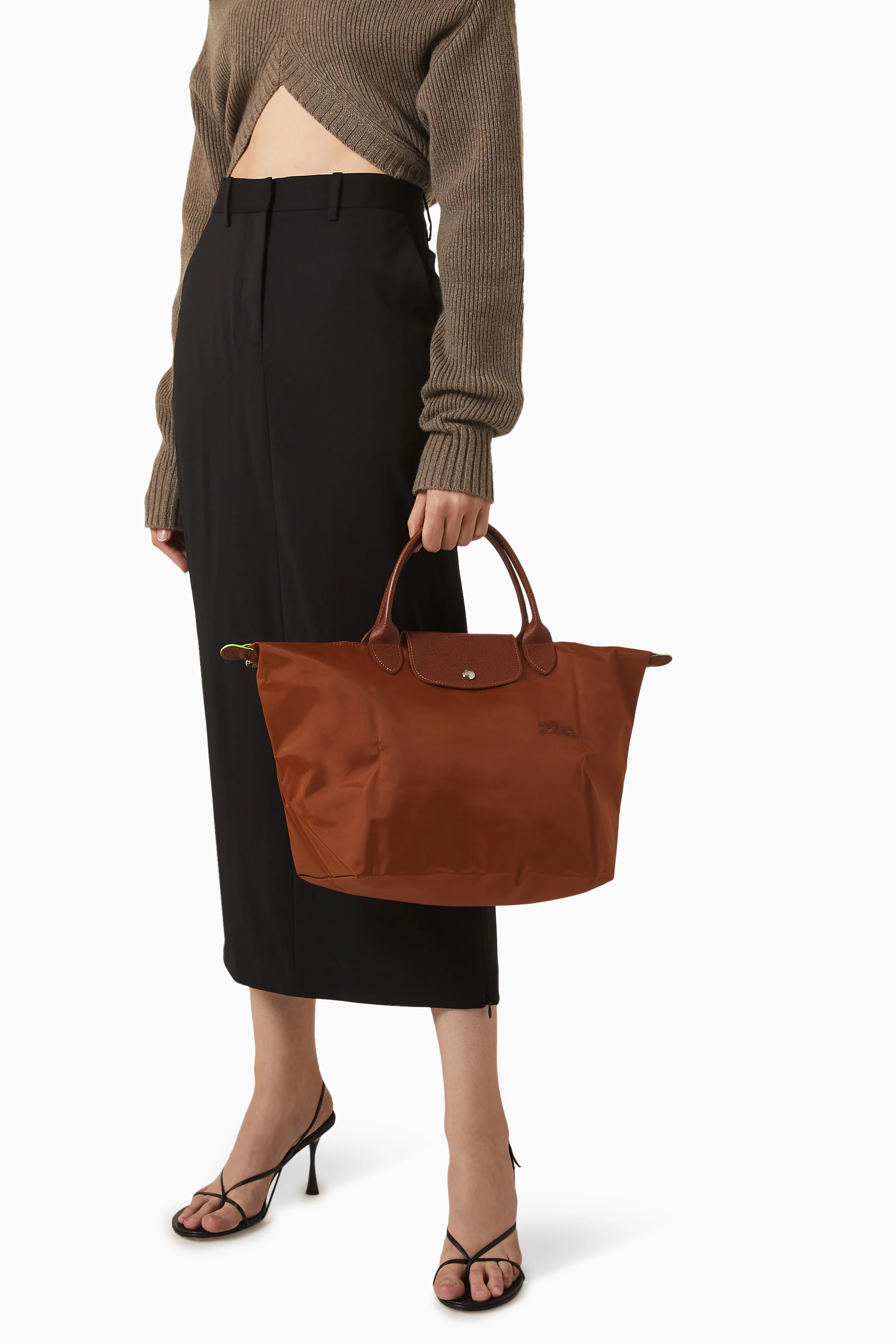 Buy Longchamp Brown Medium Le Pliage Bag in Recycled Canvas For Women Online Ounass UAE