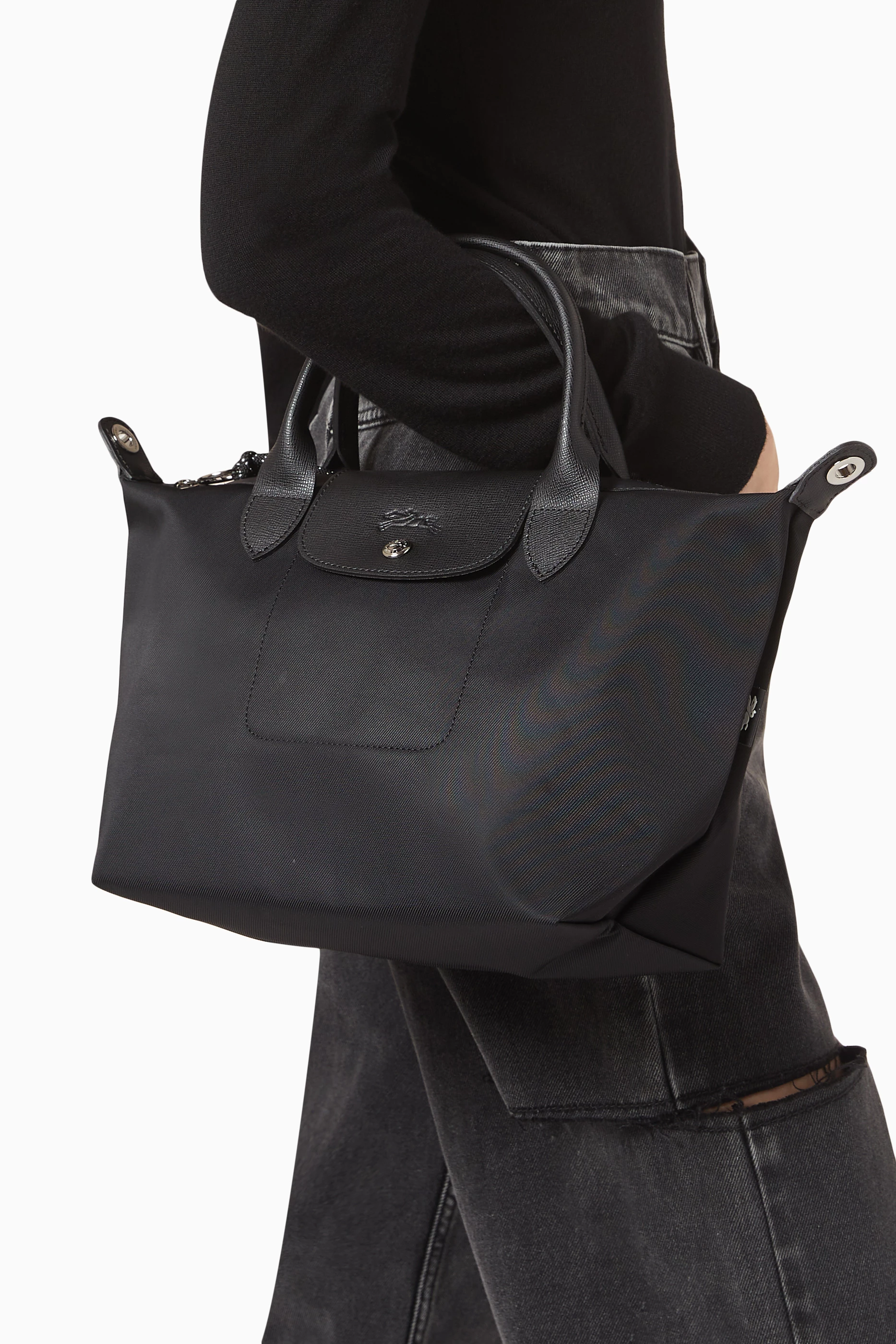 Buy Longchamp Black Small Le Pliage Energy Bag in Recycled Canvas For Women Online Ounass UAE