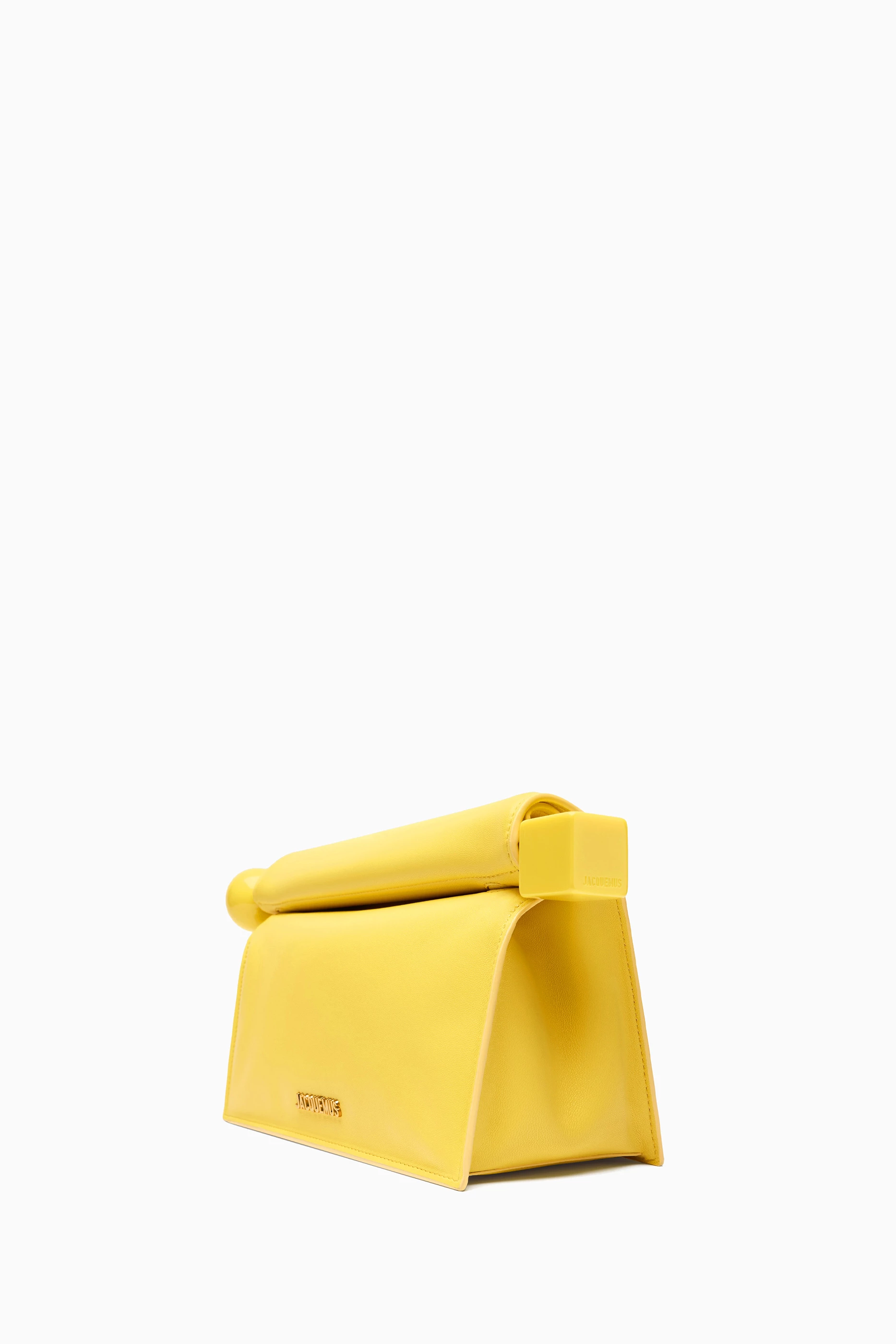 Buy Jacquemus Yellow La Petite Pochette Rond Carre Clutch Bag in Leather For Women Online Ounass UAE