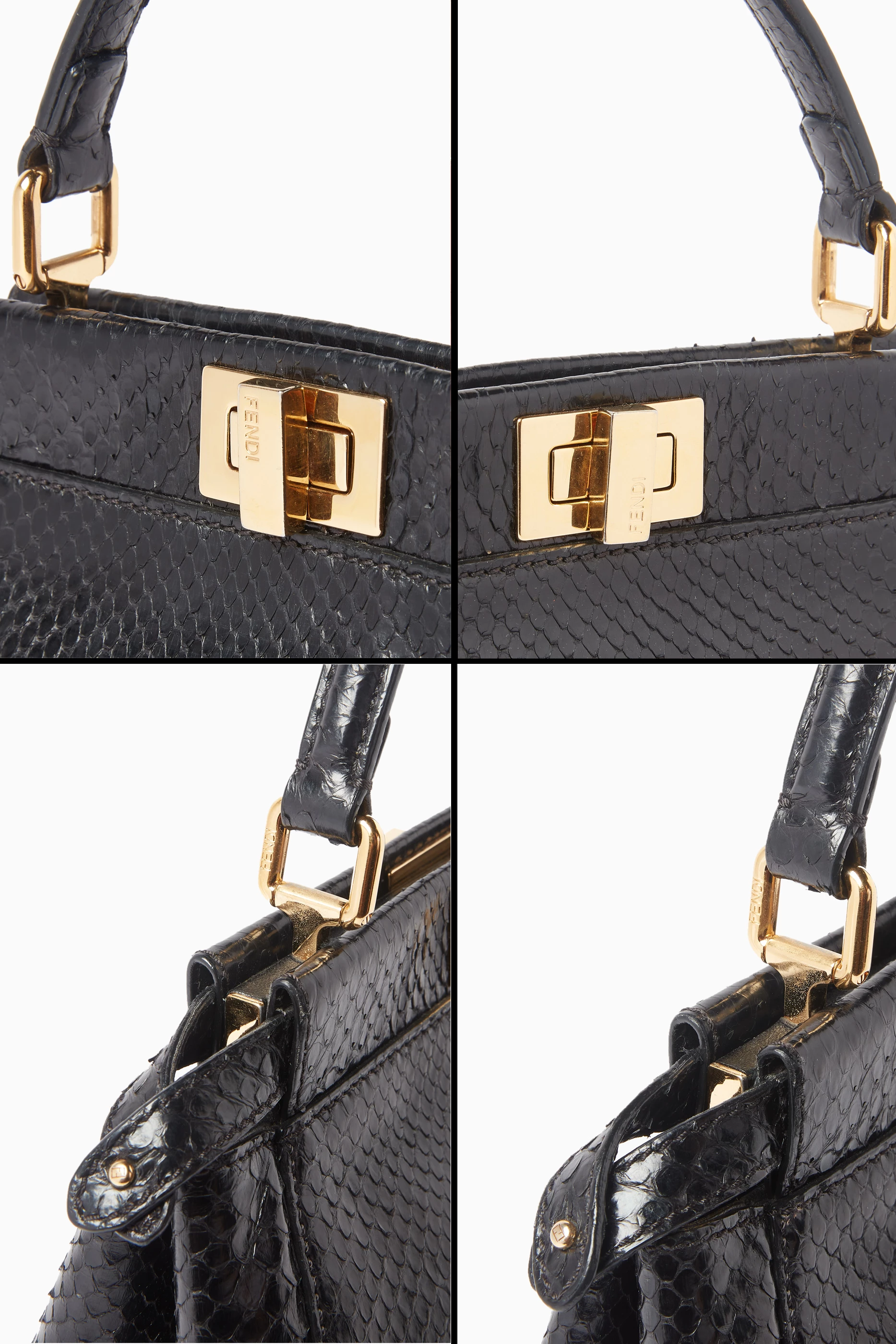 FENDI PYTHON FF MEDIUM BUSTA POUCH FENDI PYTHON FF MEDIUM BUSTA