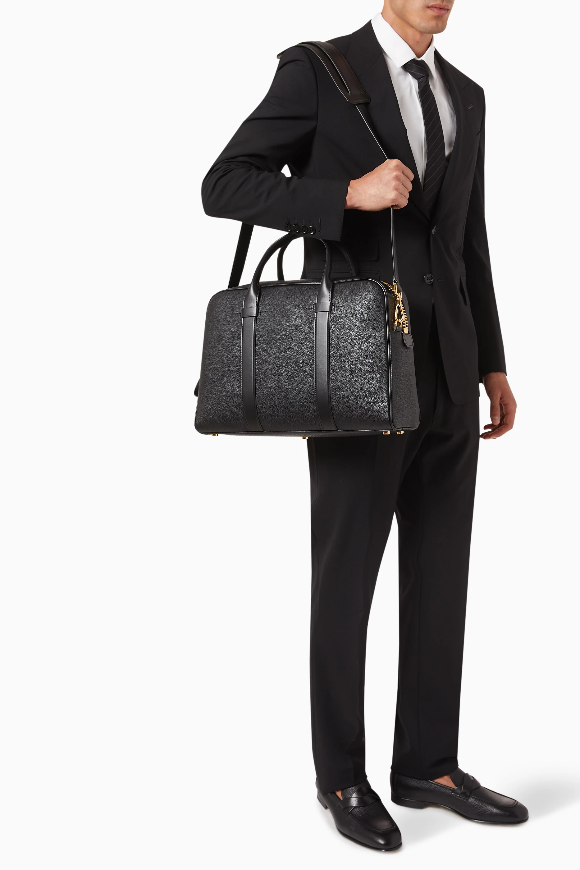 Buy TOM FORD Black Briefcase in Leather For Men Online Ounass UAE