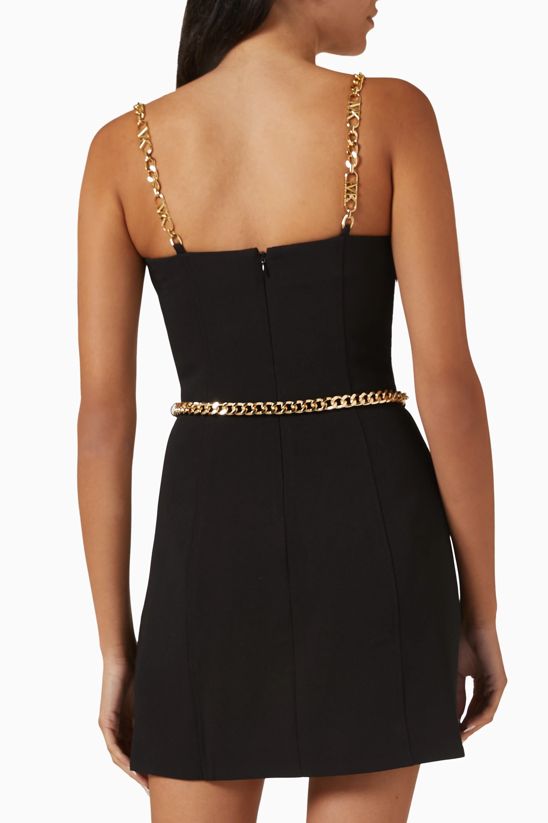 Buy Michael Kors Black Bustier Belted Mini Dress For Women