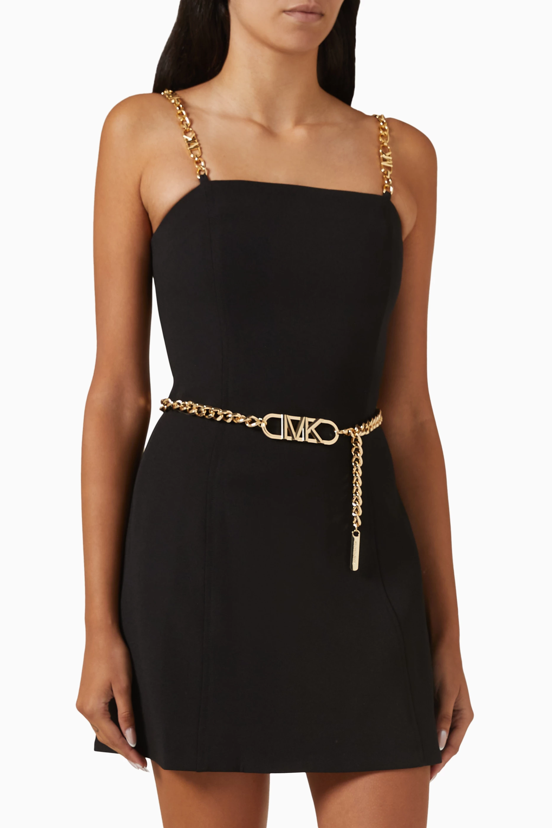 Buy Michael Kors Black Bustier Belted Mini Dress For Women
