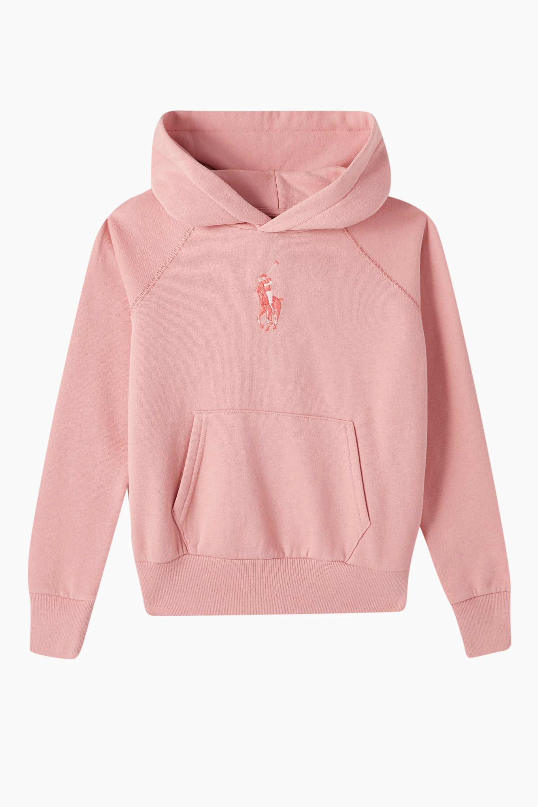 Buy Polo Ralph Lauren Pink Big Pony Hoodie in Cotton blend Fleece For Girls Online Ounass UAE