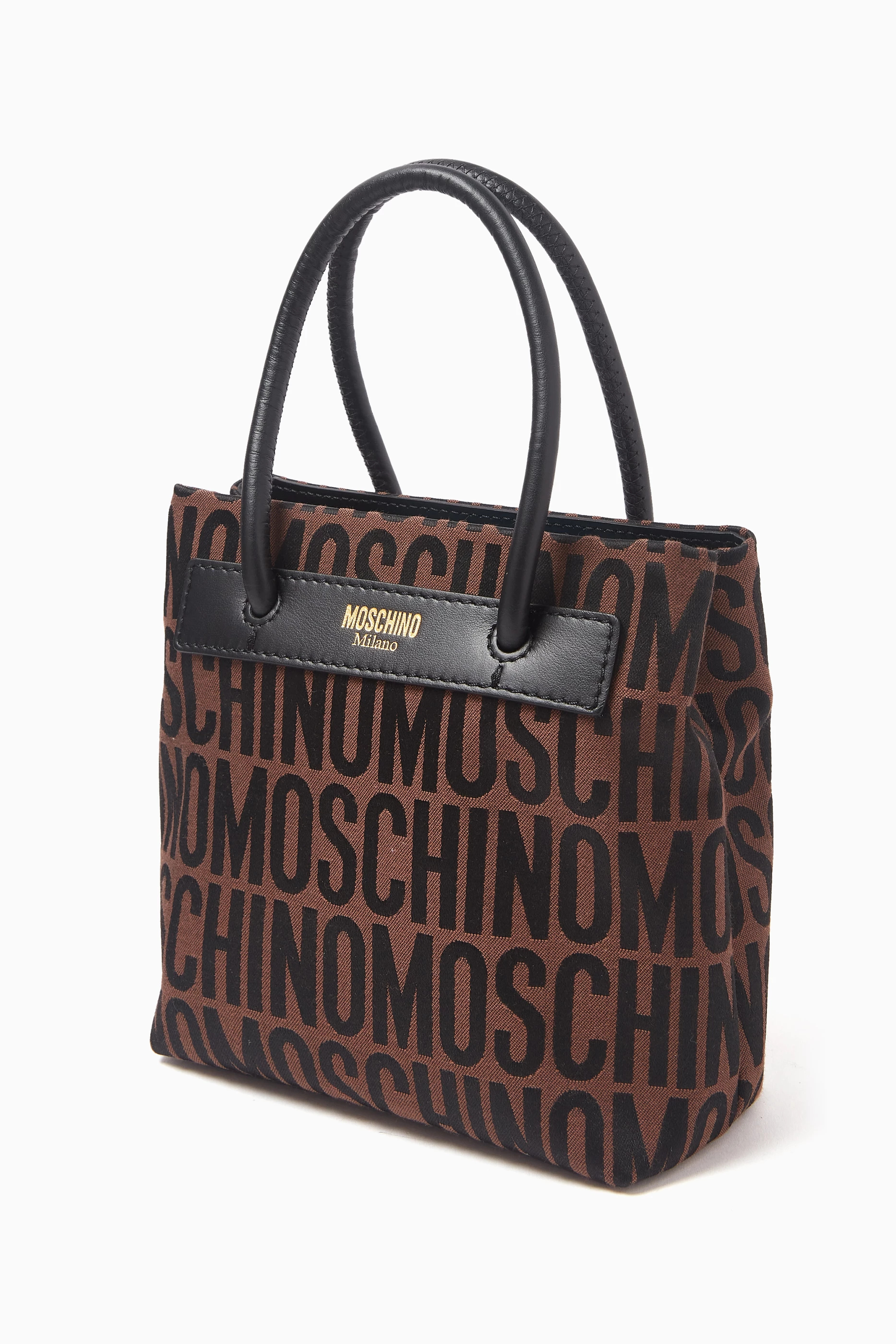 Buy Moschino Brown Small Tote Bag in Jacquard Nylon For Women Online Ounass UAE