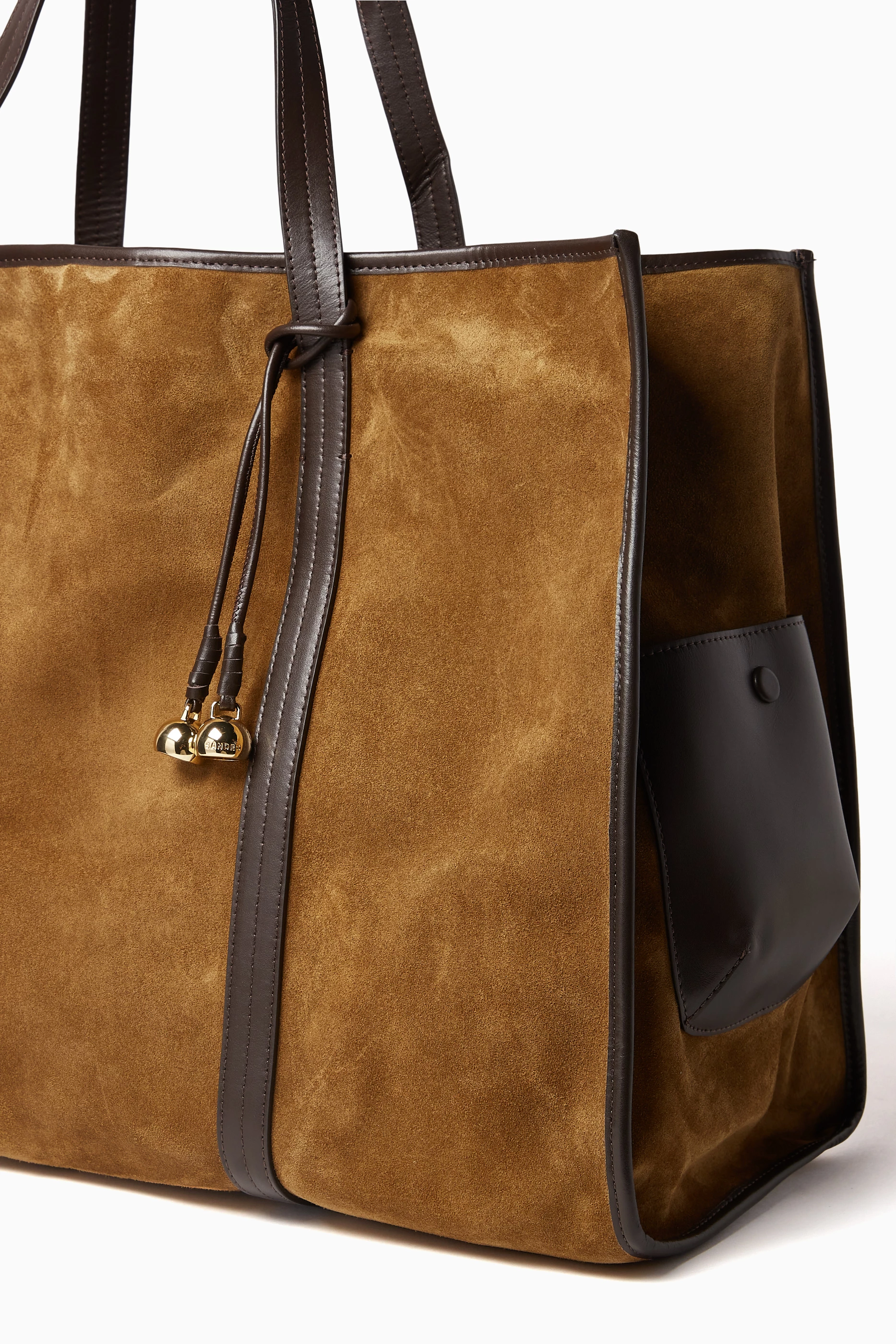 Suede leather tote bag cheap