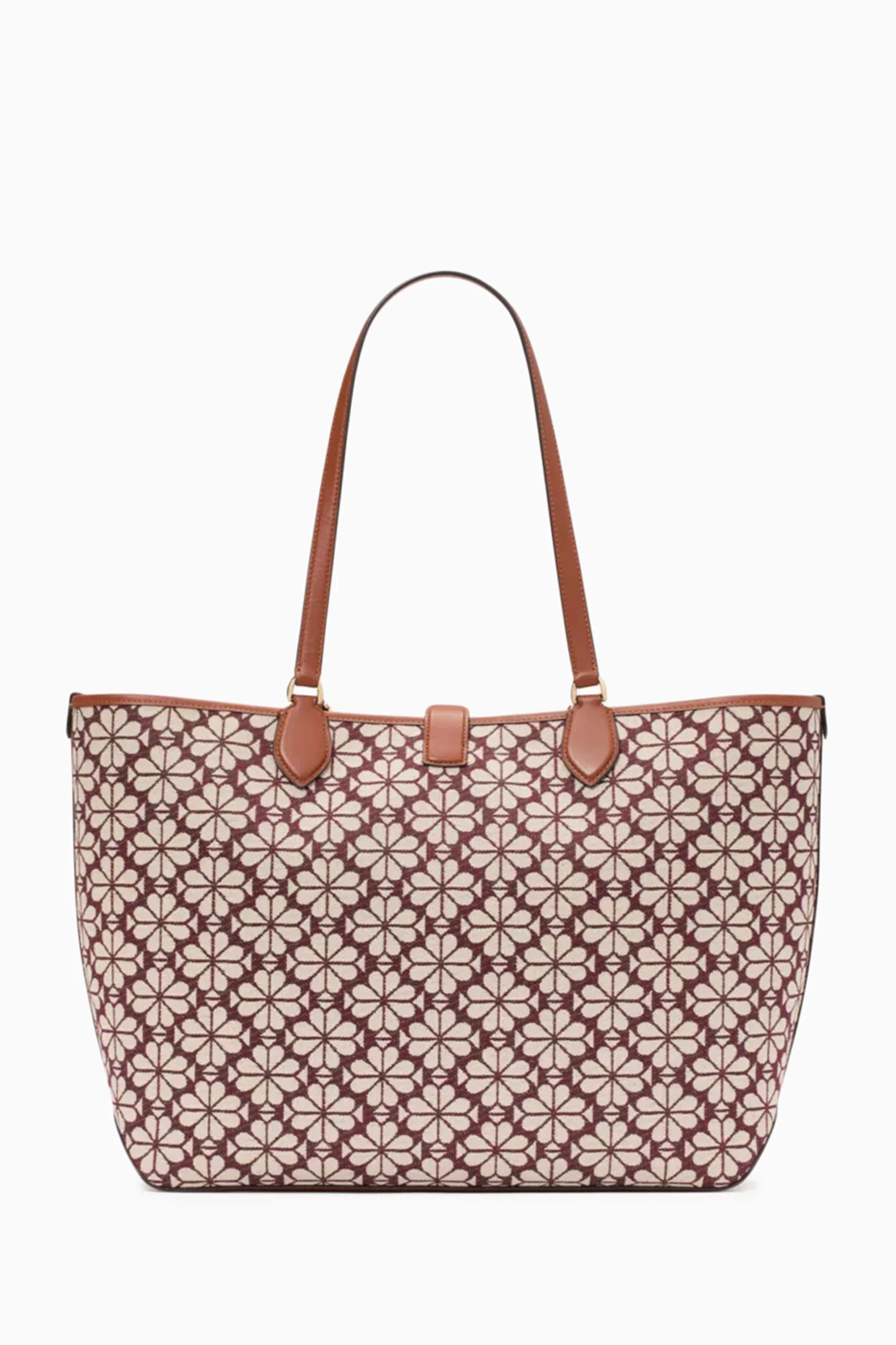 Buy Kate Spade New York Burgundy Large Spade Flower Open Tote Bag in Jacquard For Women Online Ounass UAE