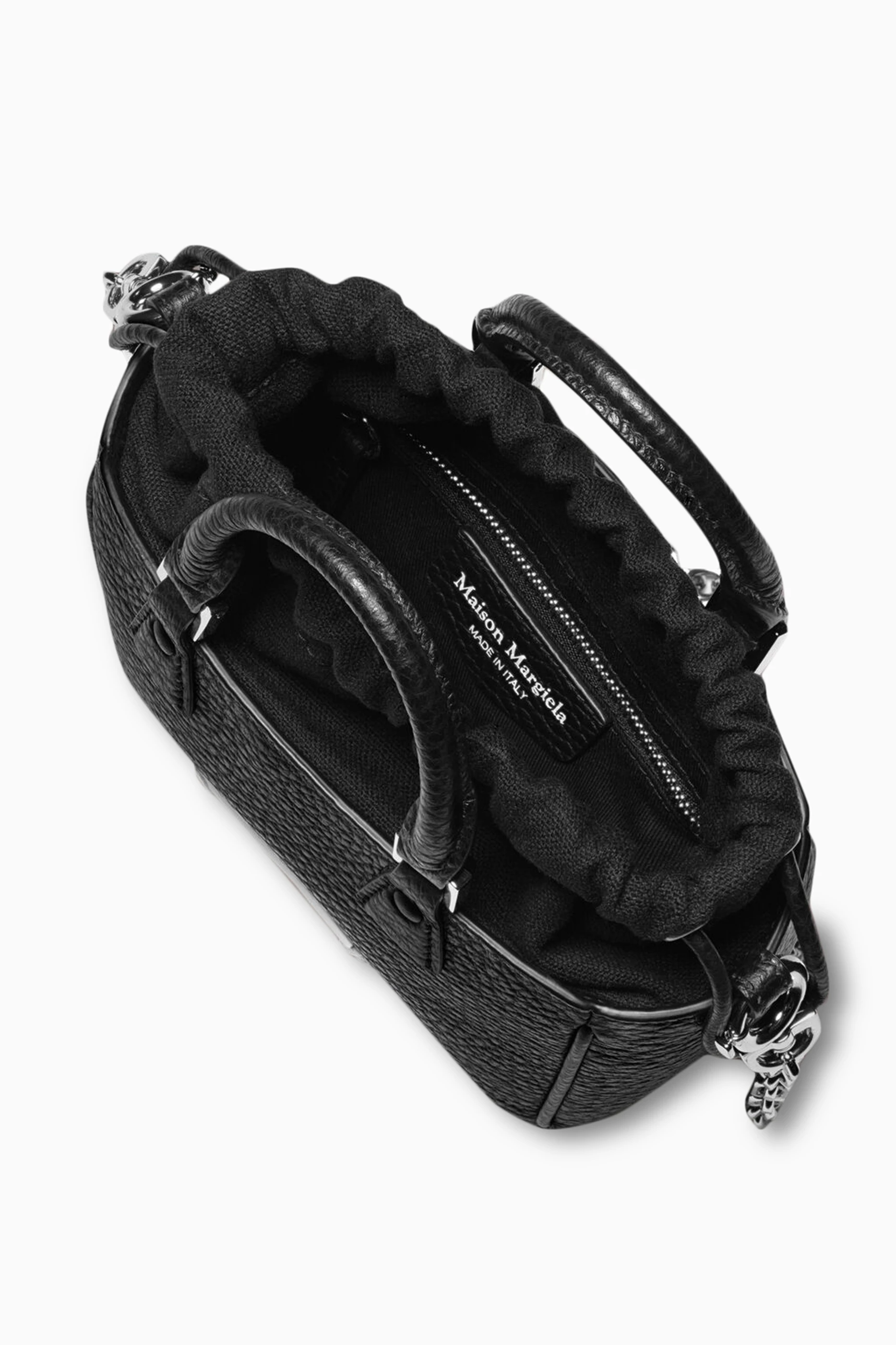Buy Maison Margiela Black 5AC Horizontal Tote Bag in Leather