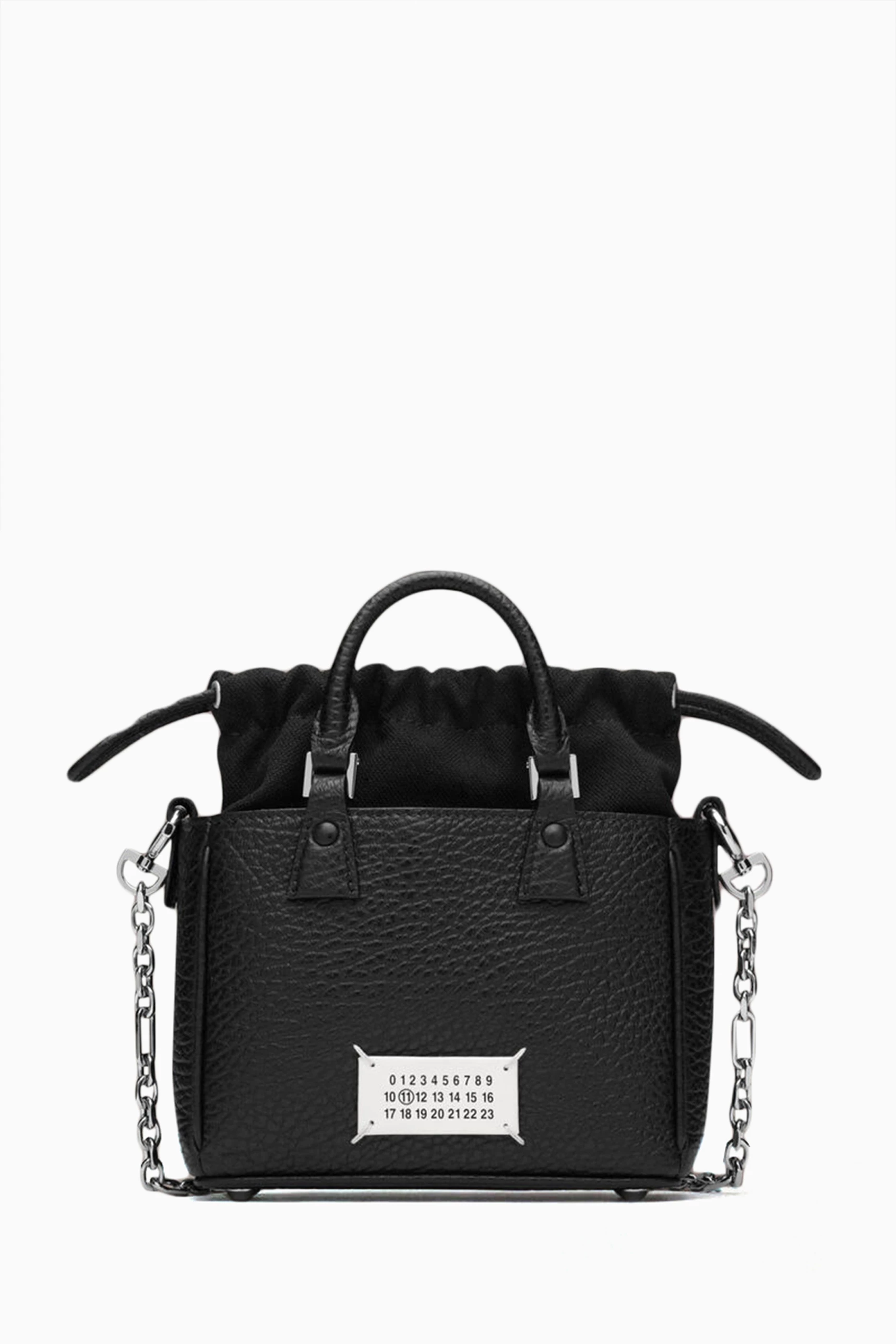 Buy Maison Margiela Black 5AC Horizontal Tote Bag in Leather