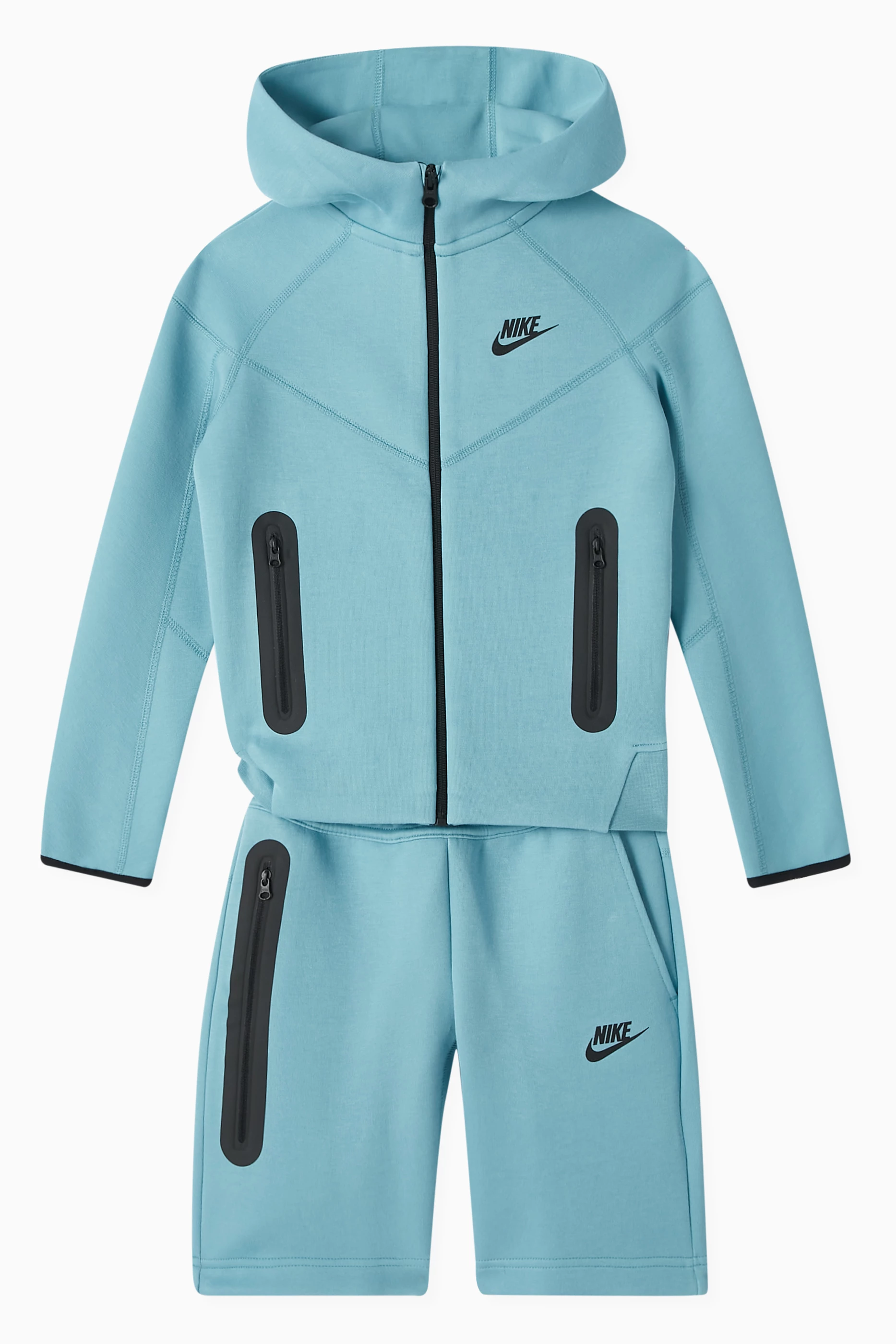 Buy Nike Blue Drawstring Shorts in Tech fleece For Kids Online Ounass UAE