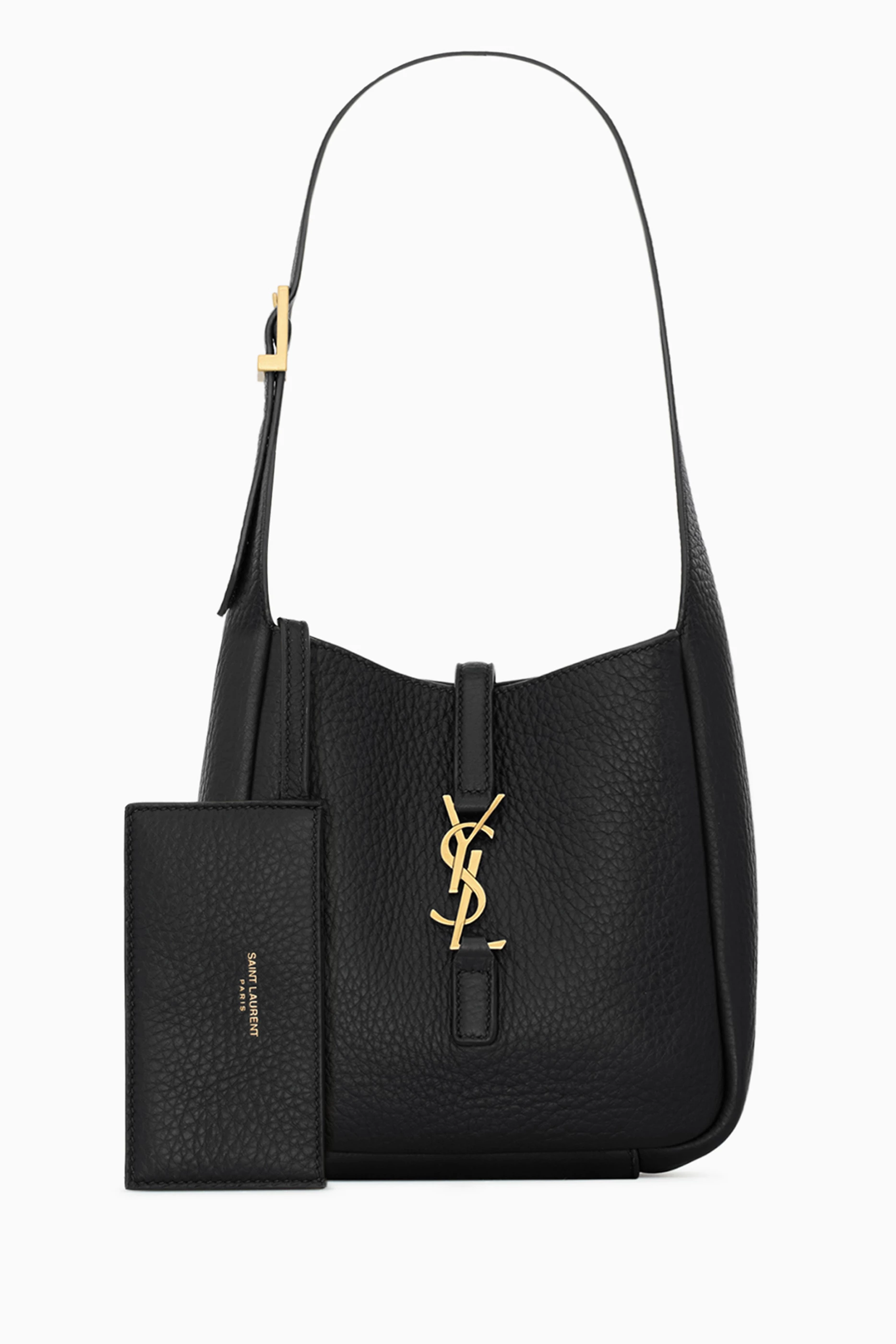 SAINT LAURENT BLACK LEATHER 5 TO 7 MINI BAG