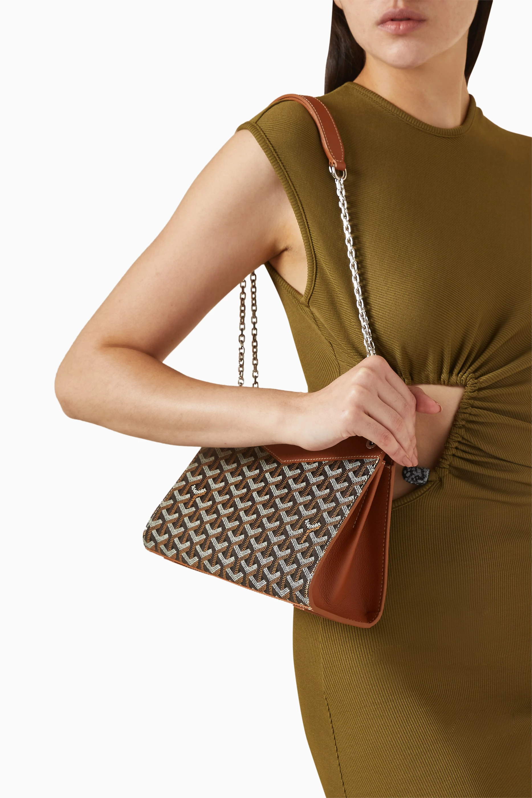 Buy Goyard Pre Loved Brown Rouette Structure PM Shoulder Bag in Coated canvas For Women Online Ounass UAE
