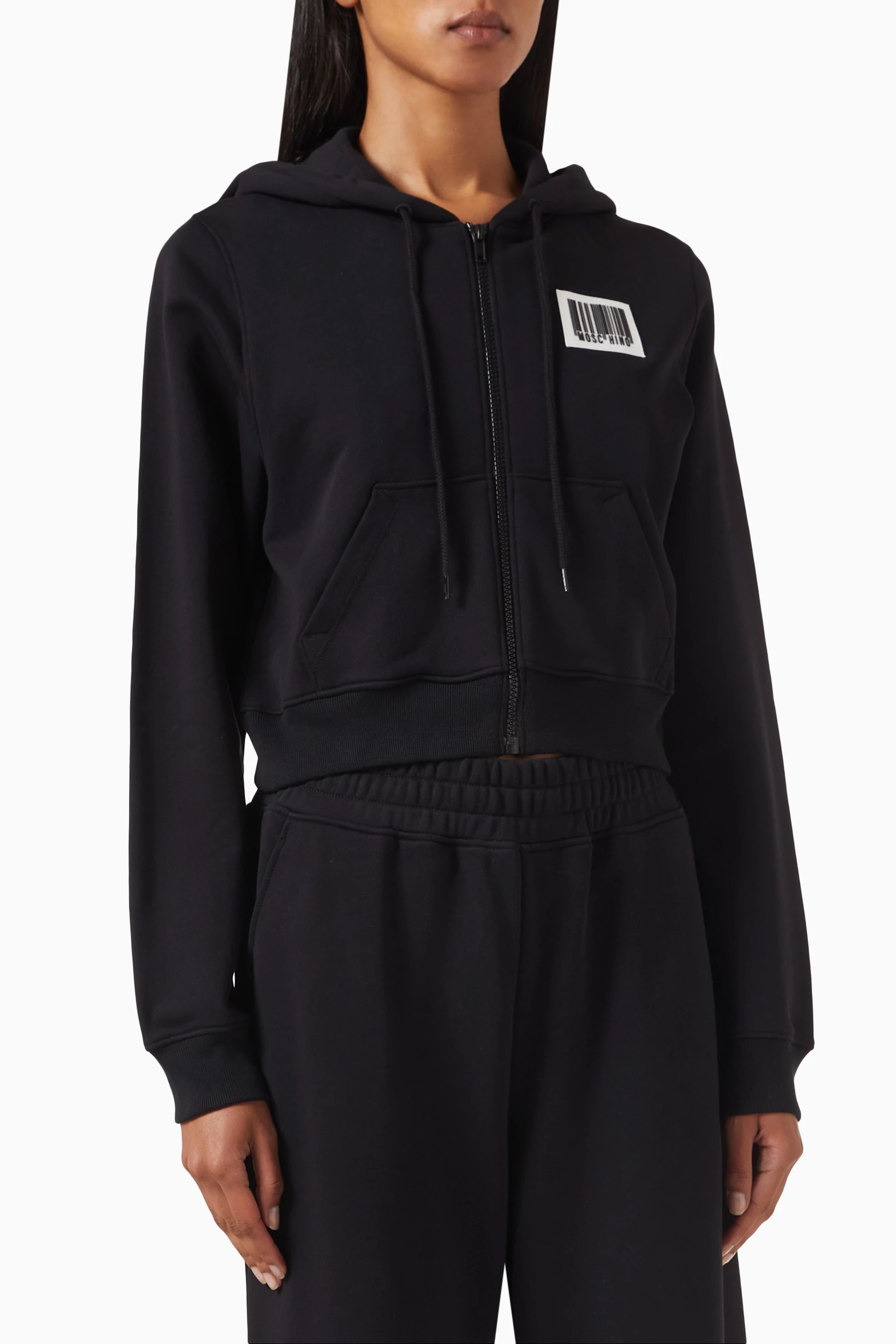 Moschino cropped hoodie hot sale