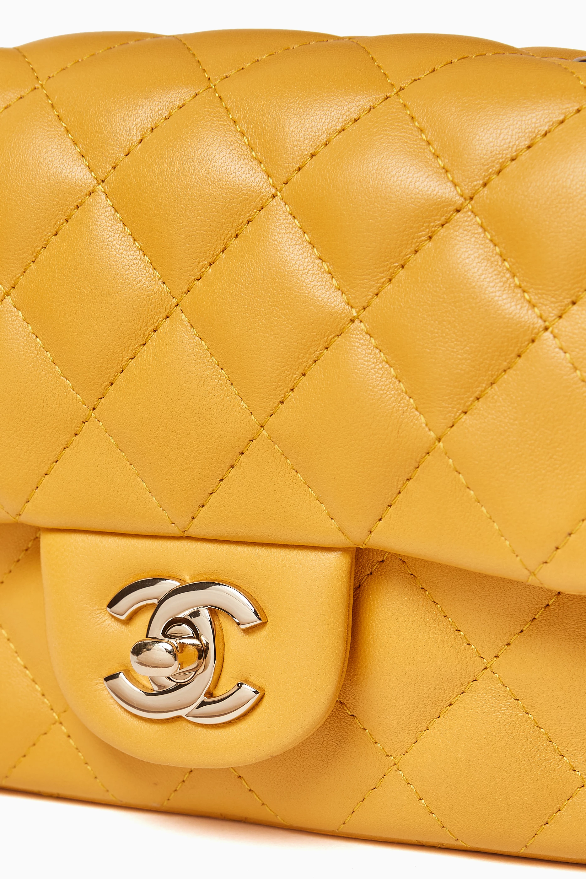 Buy Chanel Pre Loved Yellow Square Flap Bag in Lambskin For Women Online Ounass UAE