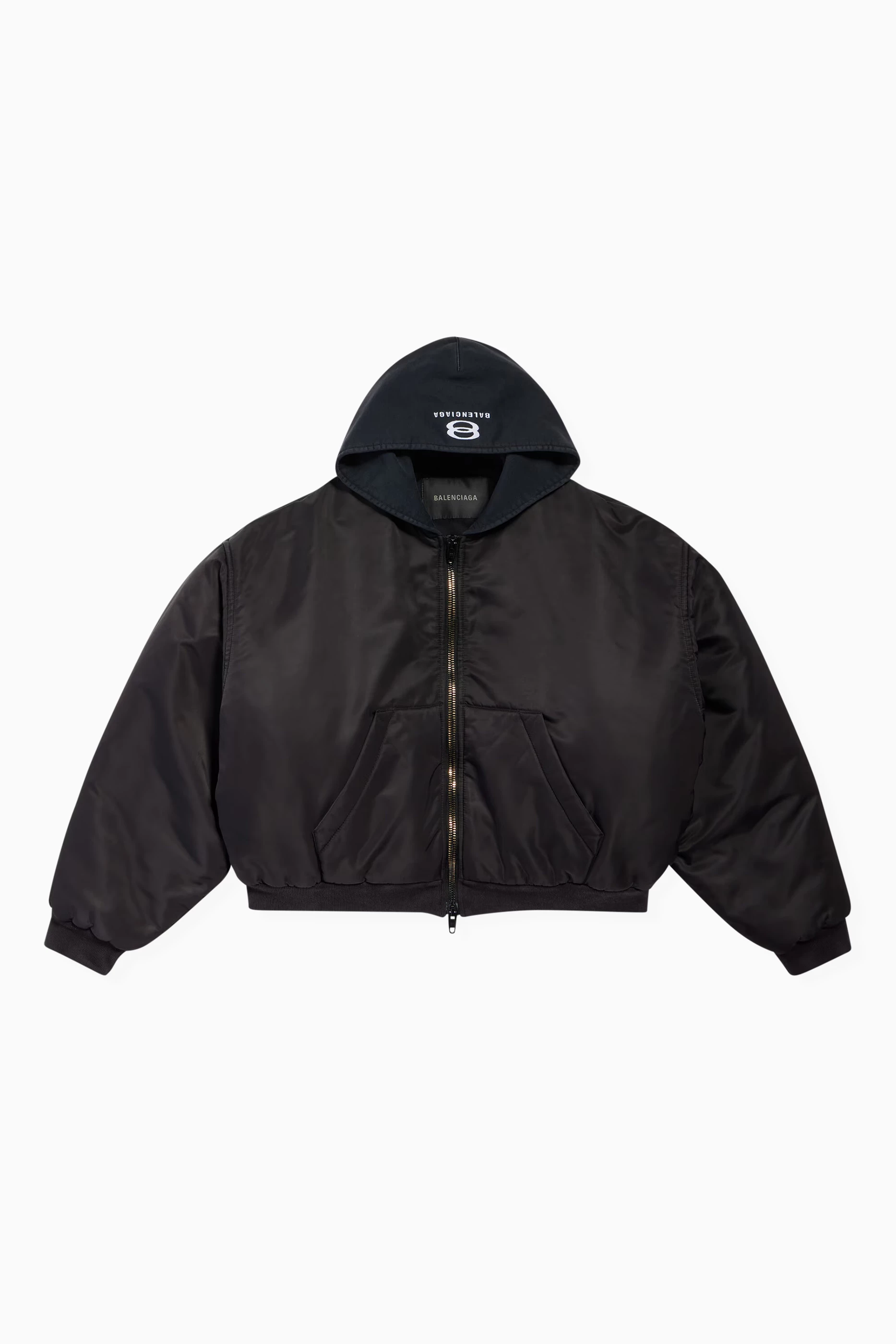 Buy Balenciaga Black Unisex Hooded Bomber Jacket For UNISEX Online Ounass UAE