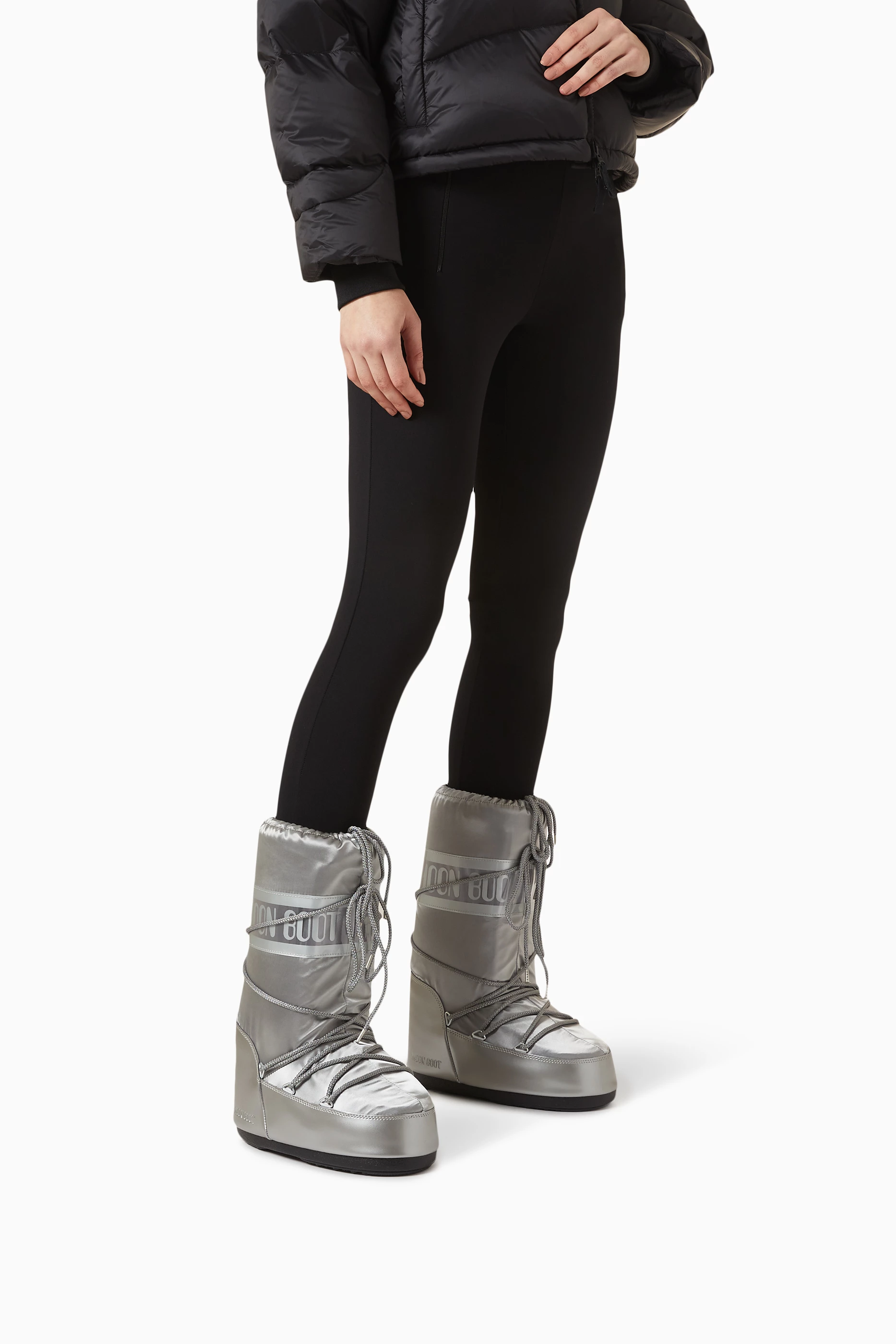 Buy Moon Boot Silver Icon Glance Boots in Satin For Women Online Ounass UAE