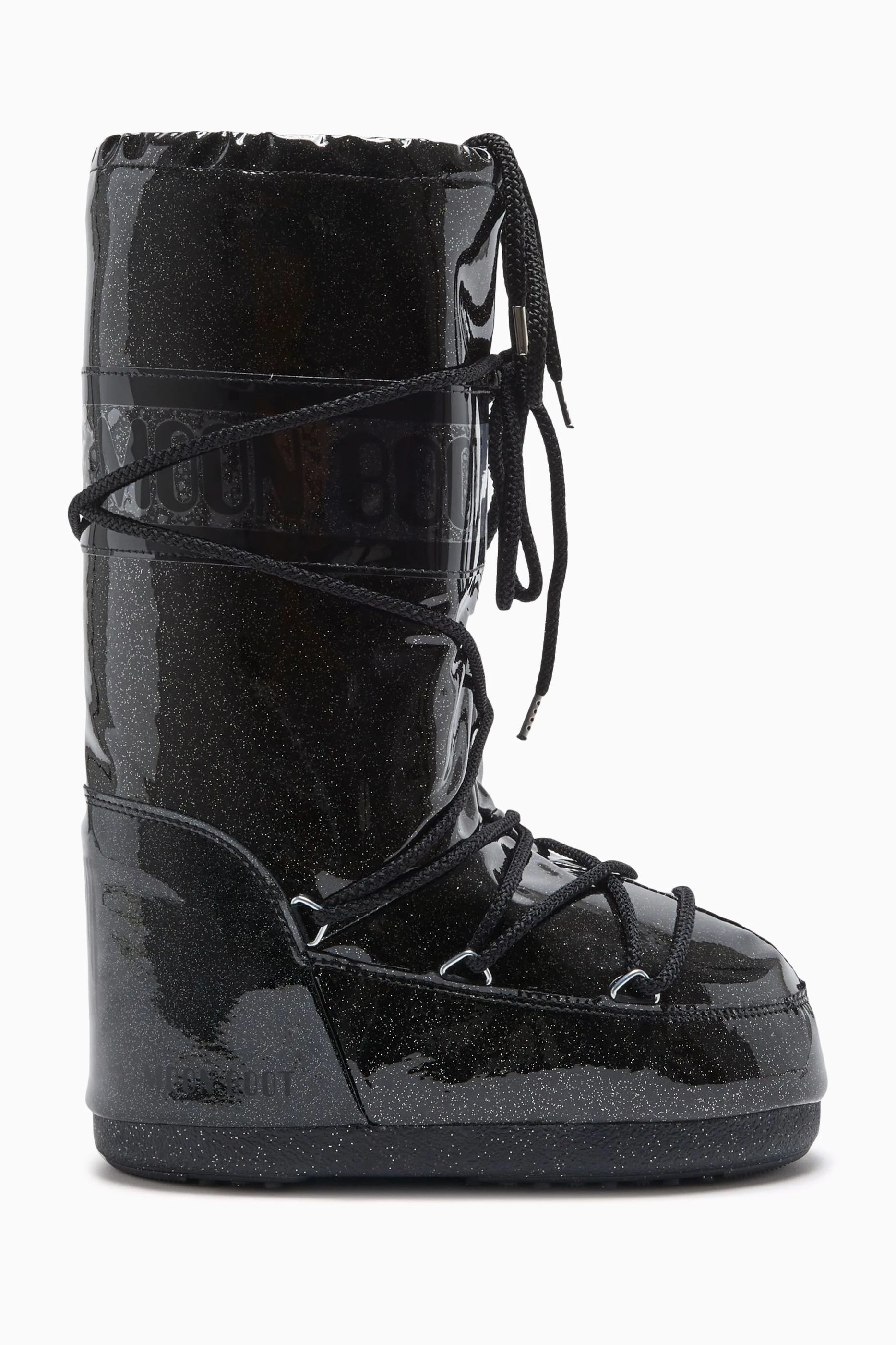 Moon boots black glitter online
