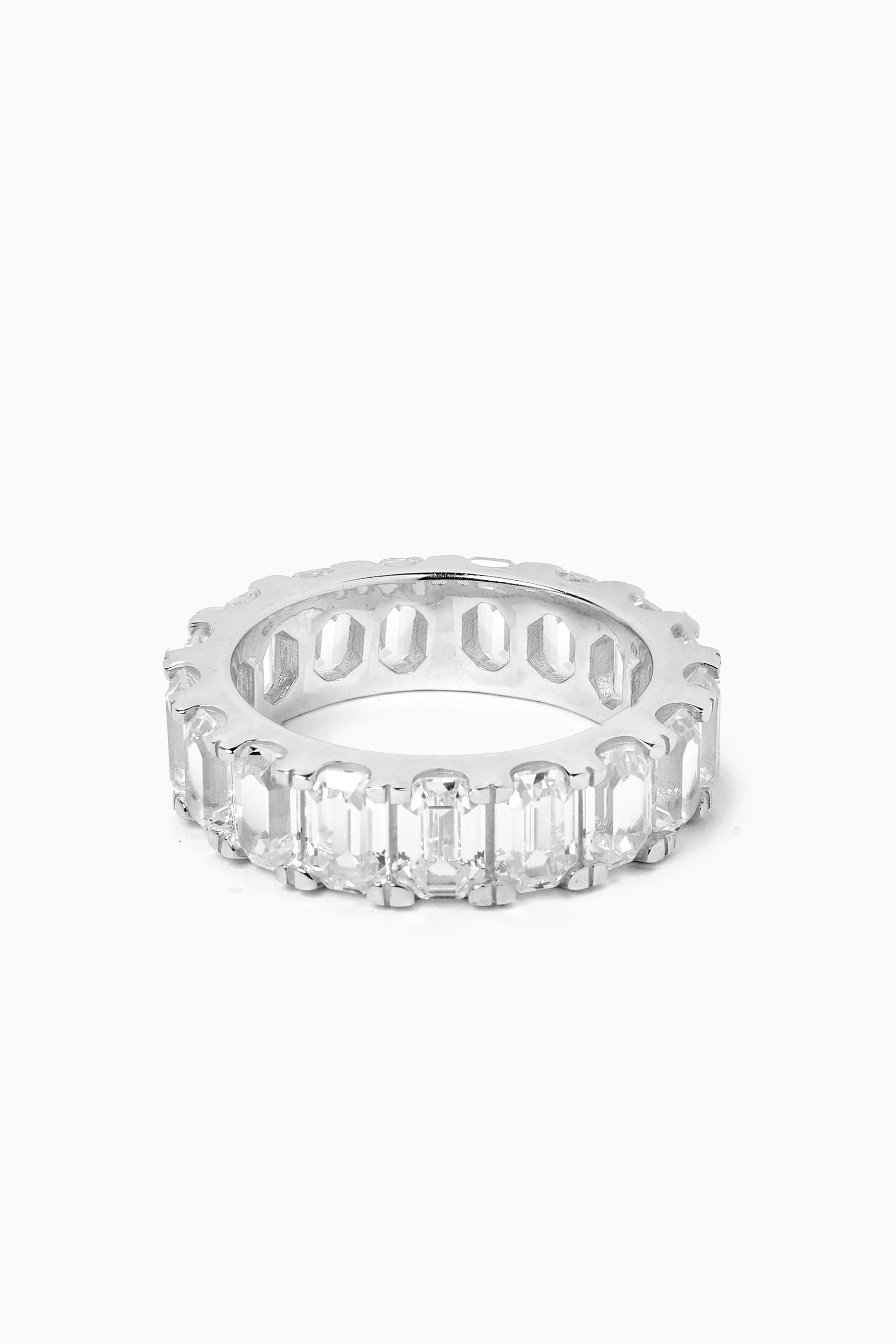 Buy Hatton Labs Silver Step Cut Eternity Ring in Sterling