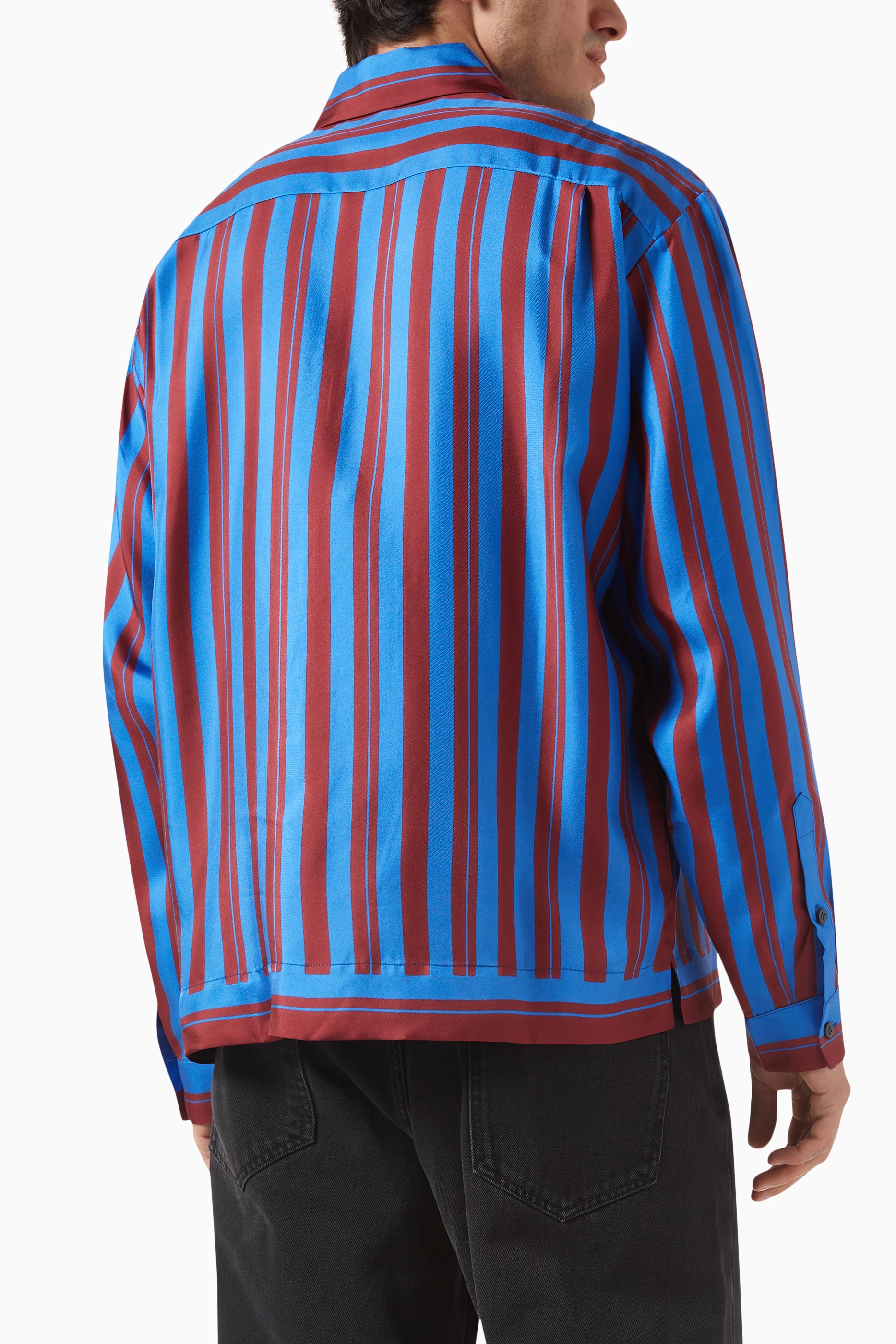 Buy Wales Bonner Multicolour Breeze Striped Zip Shirt For Men 