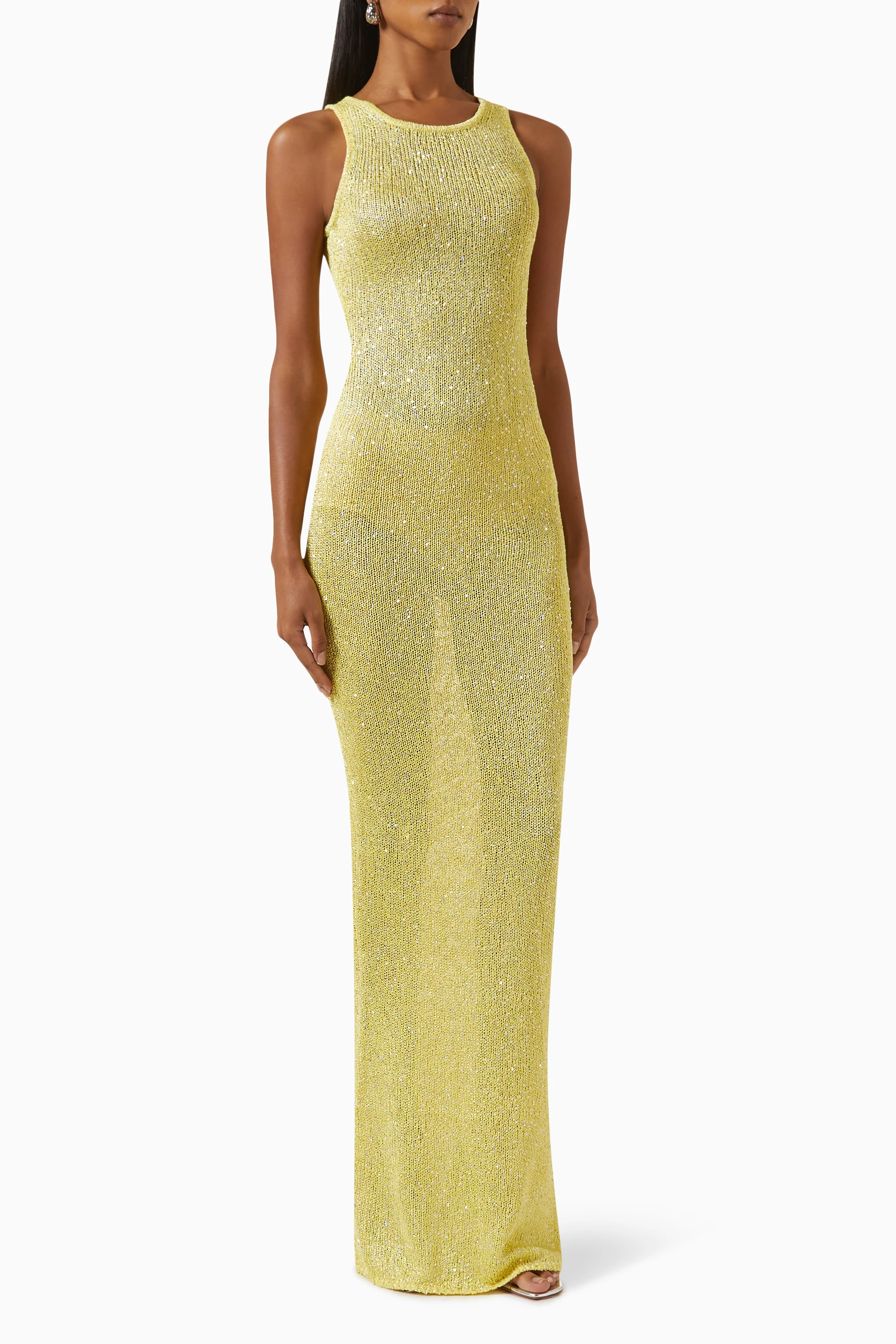 Buy Asta Resort Yellow Natalia Sequin embellished Maxi Dress For Women Online Ounass UAE