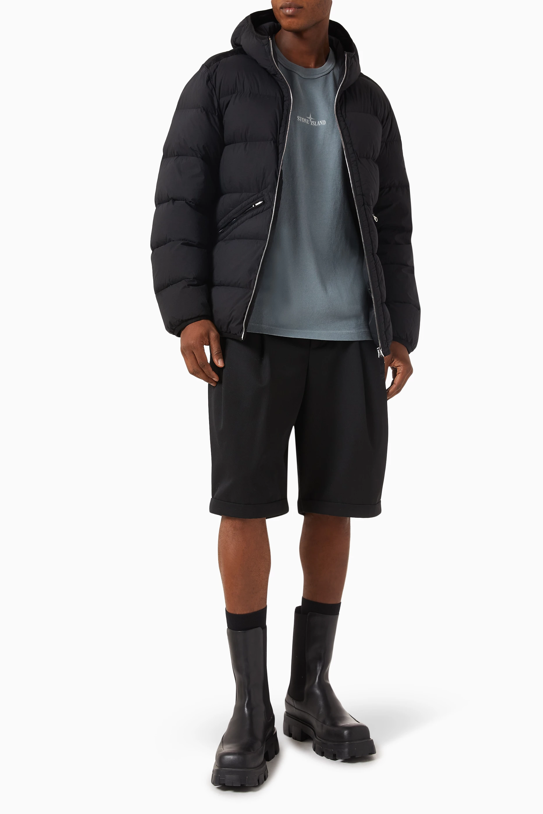 Stone island mens down jacket discount