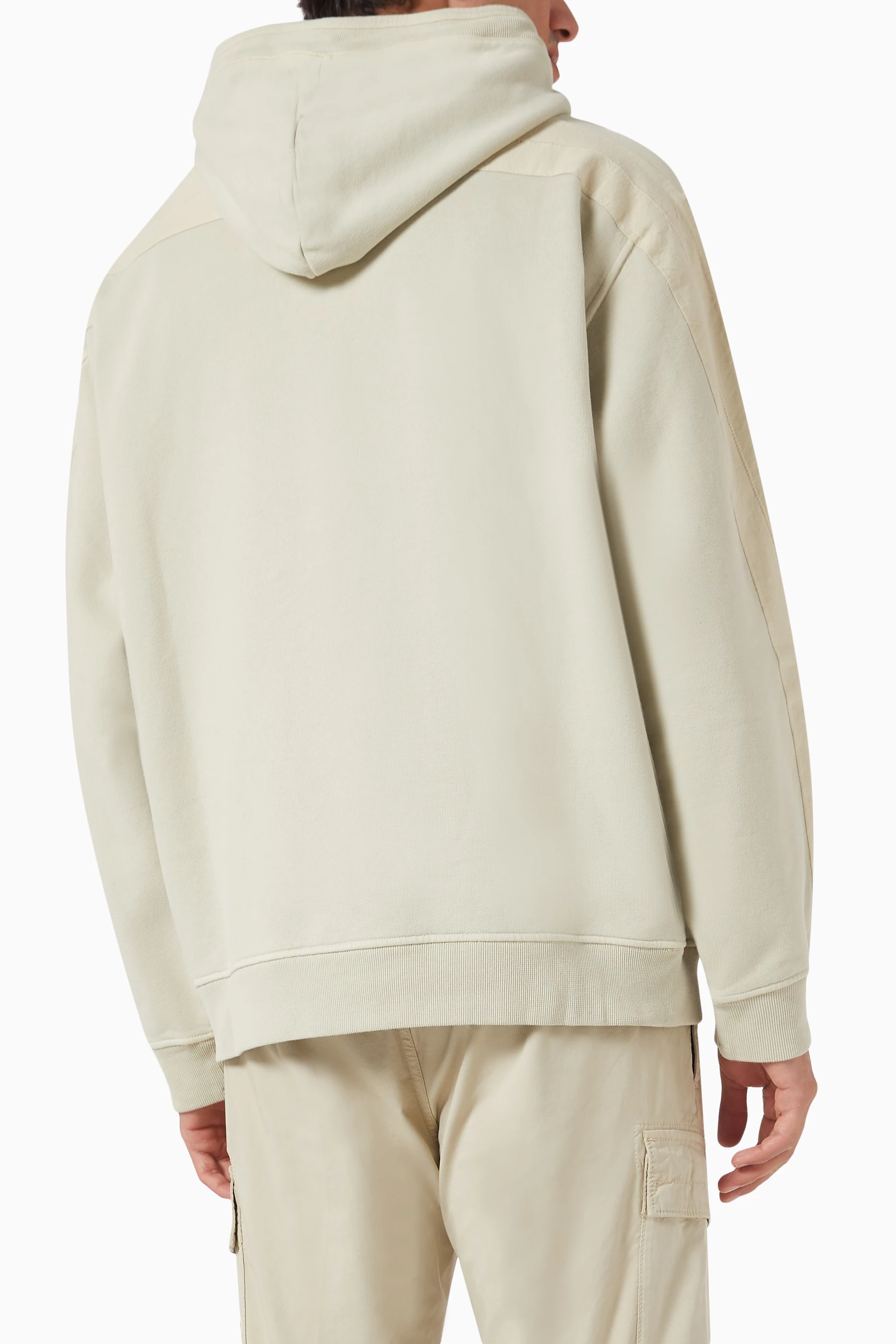 Buy Stone Island Neutral Logo Hooded Sweatshirt in Cotton Fleece For Men Online Ounass UAE