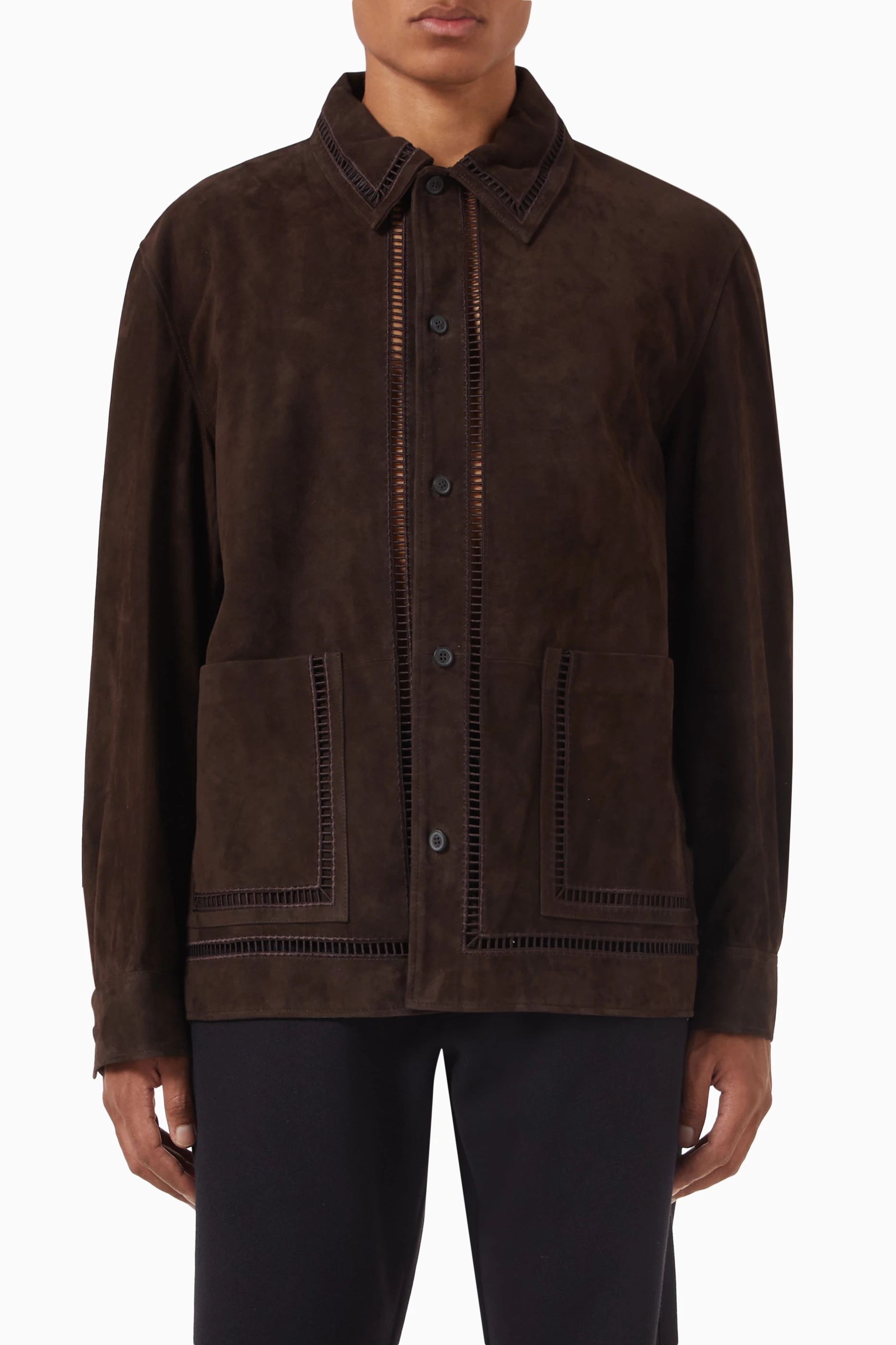 ジャケット・アウター Kith Ladder Stitch Suede Overshirt ジャケット