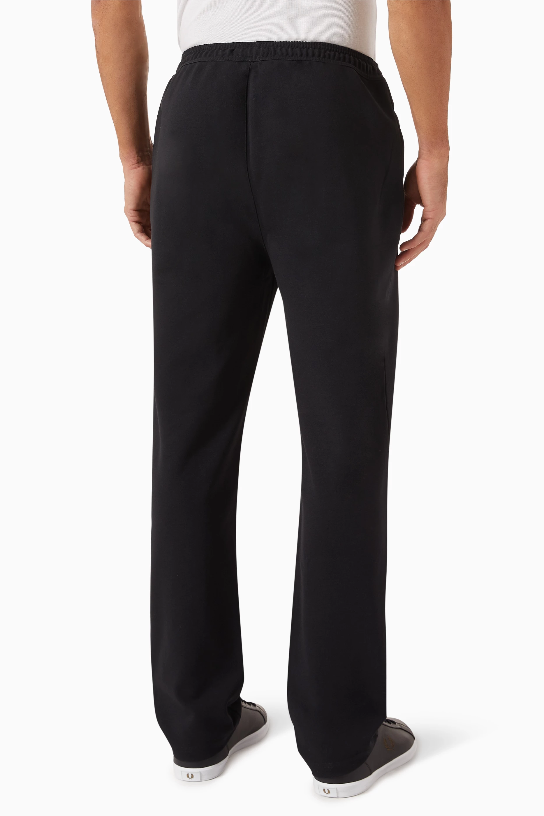 Buy Fred Perry Black Straight-leg Track Pants in Twill Tricot For