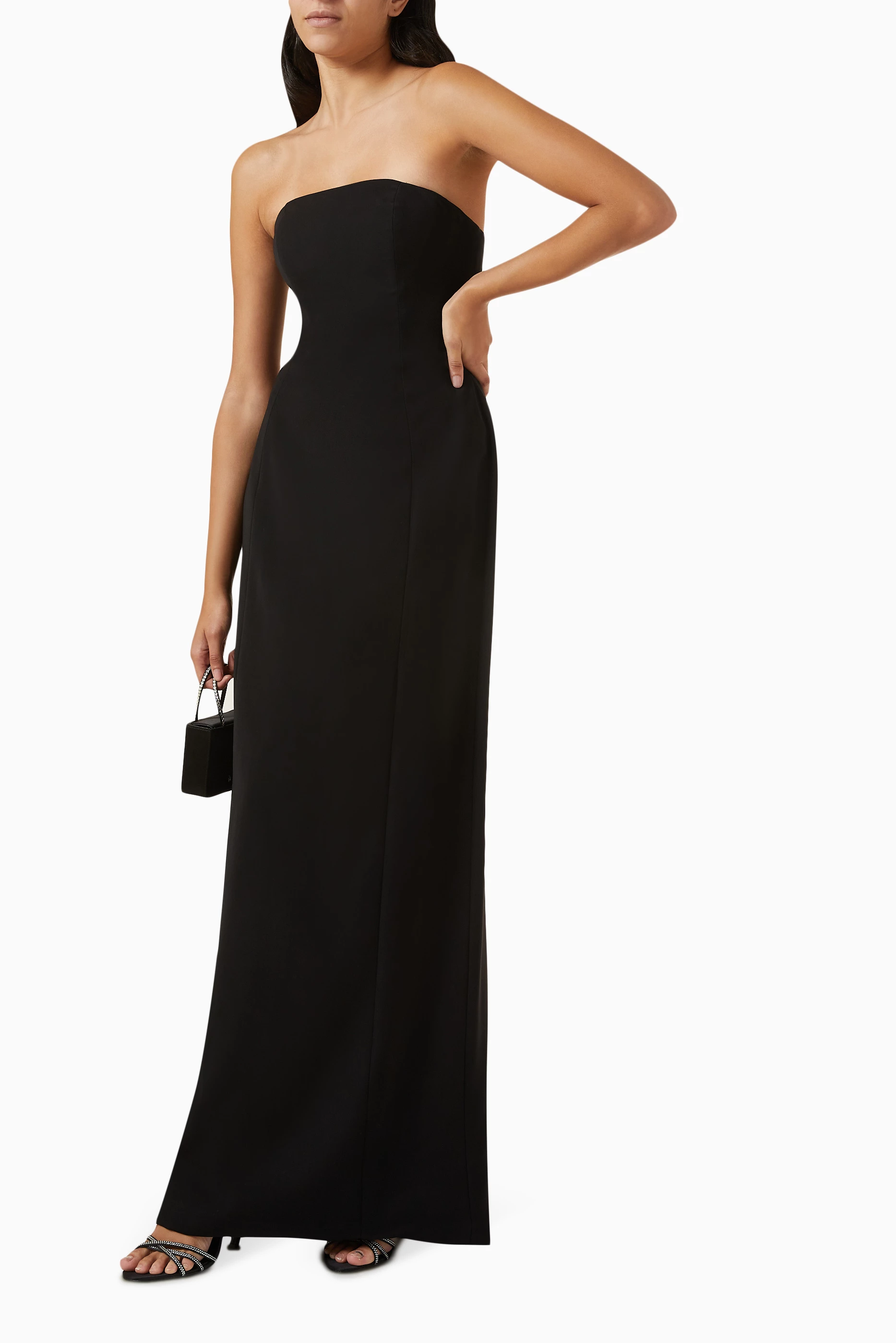 Strapless velvet gown outlet