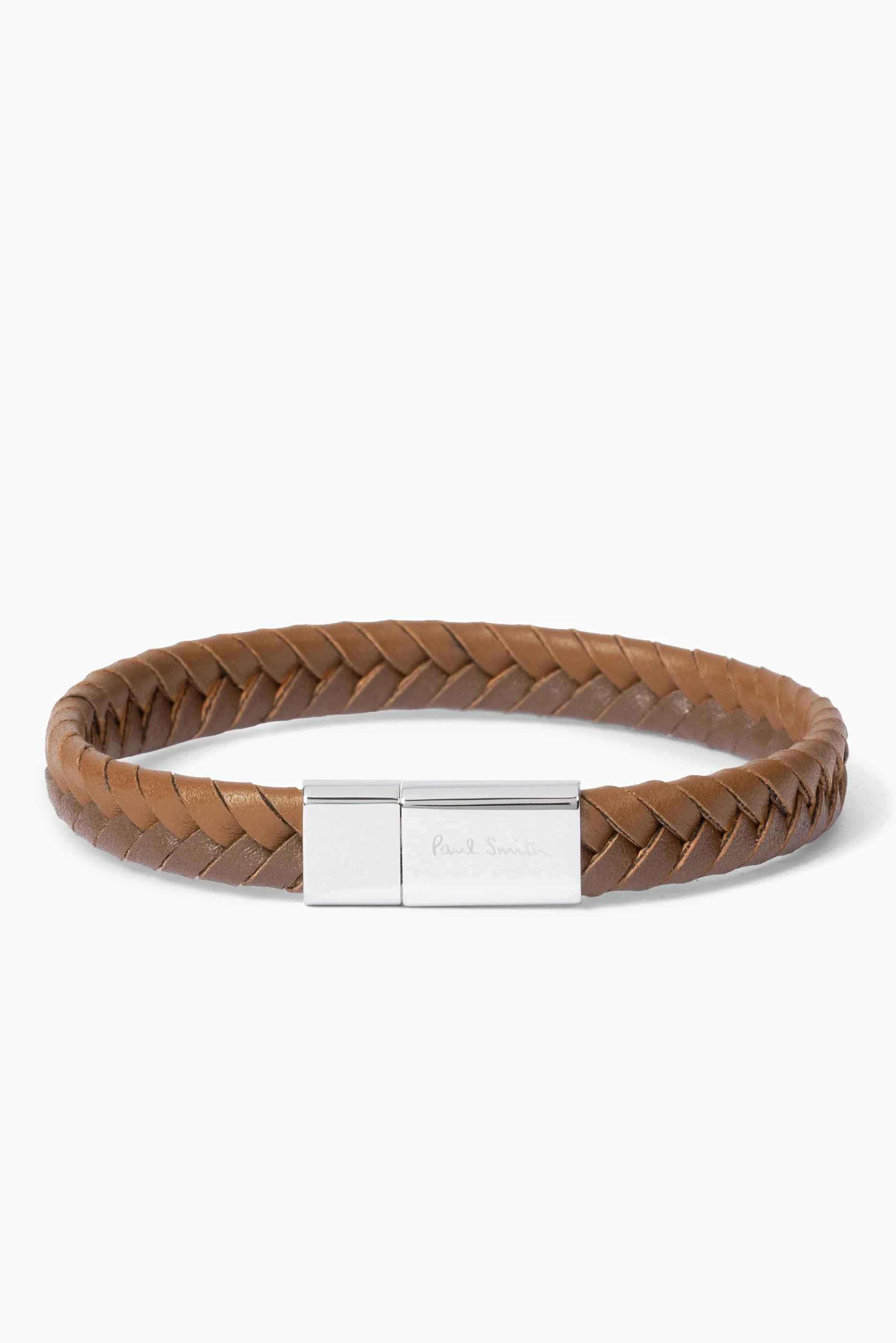 Buy Paul Smith Brown Logo Bracelet in Woven Leather For Men Online Ounass UAE