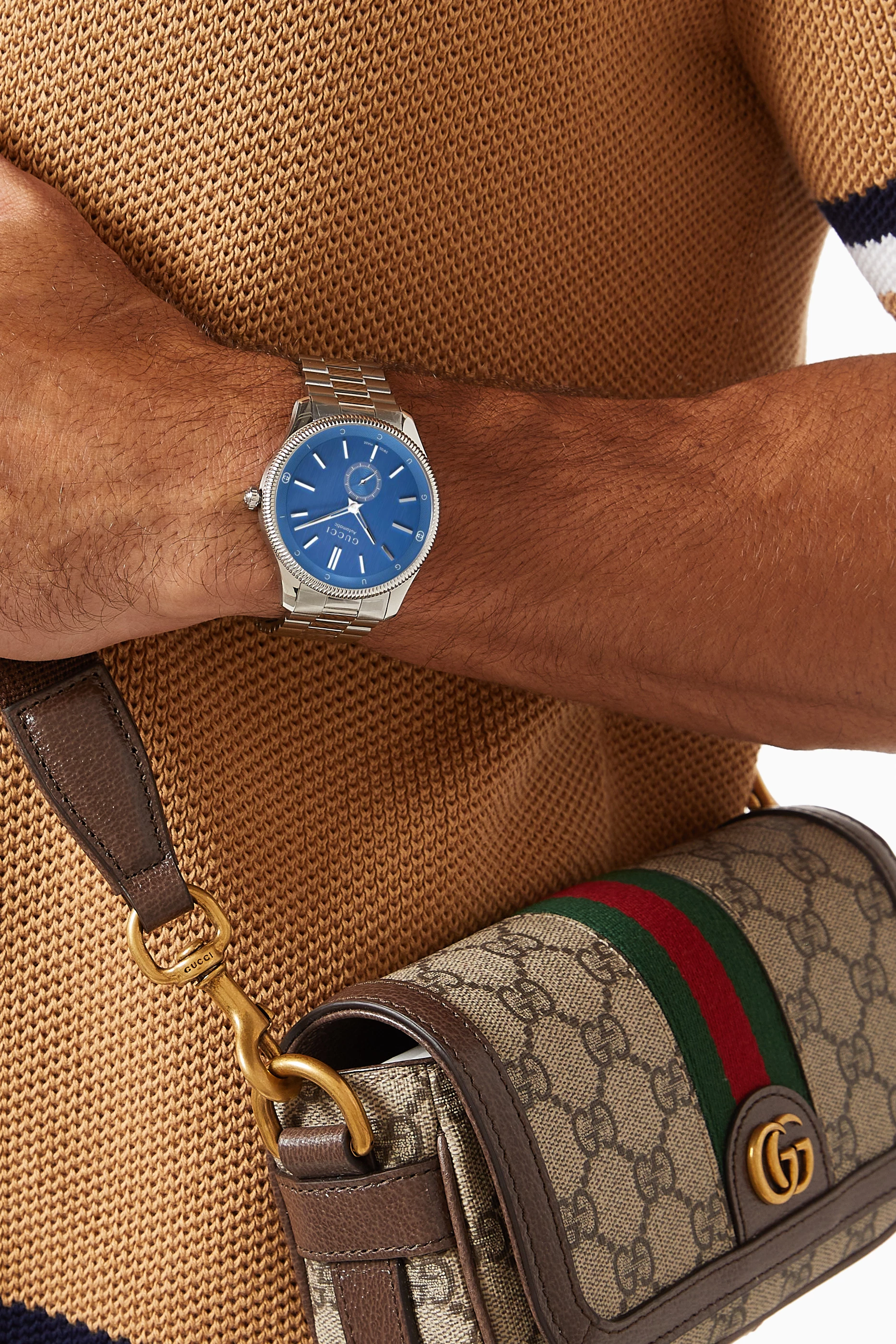 Buy Gucci Silver G Timeless Automatic Watch 40mm For Men Online Ounass UAE