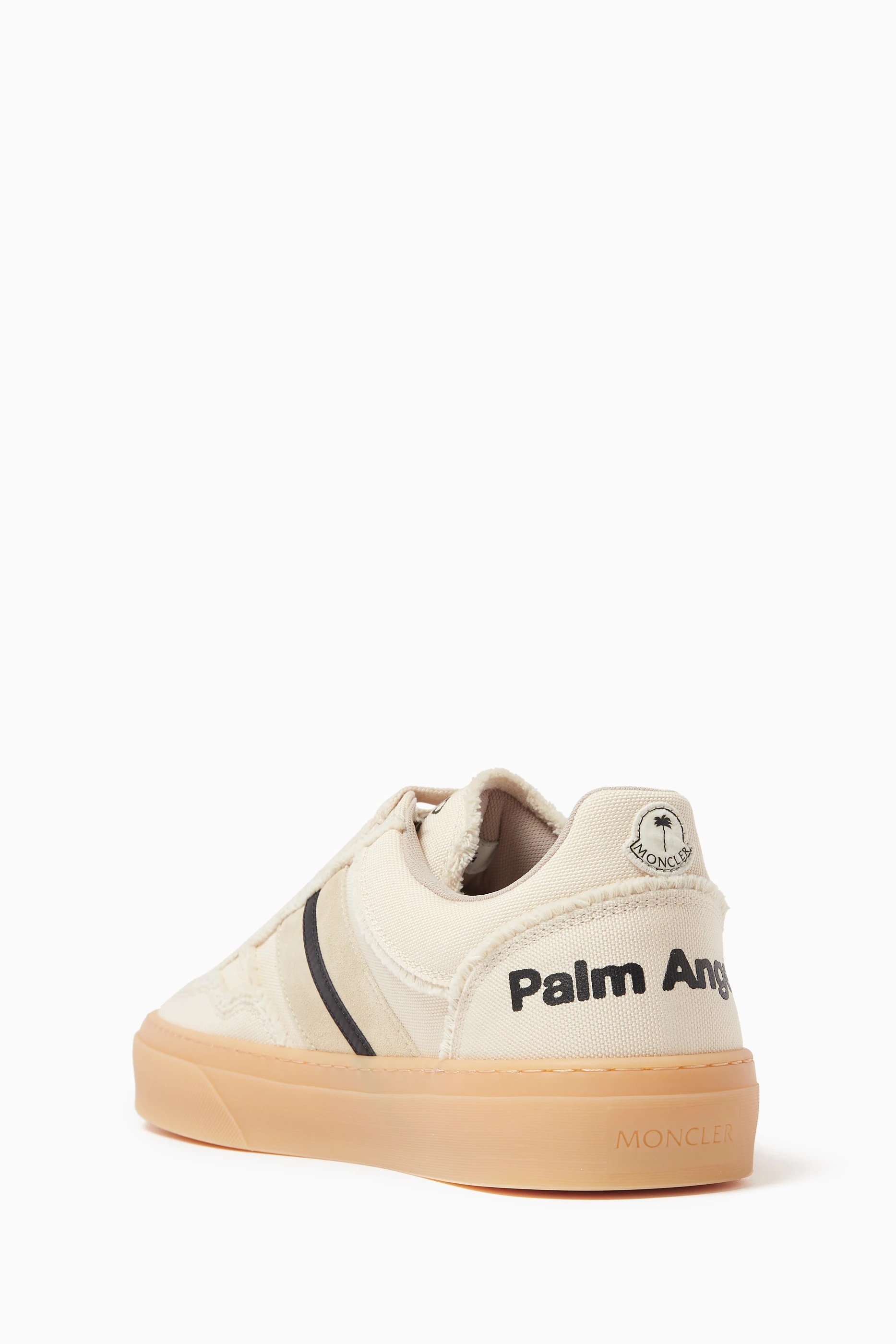 Buy Moncler White x Palm Angels Monaco 2 Sneakers in Cotton-canvas