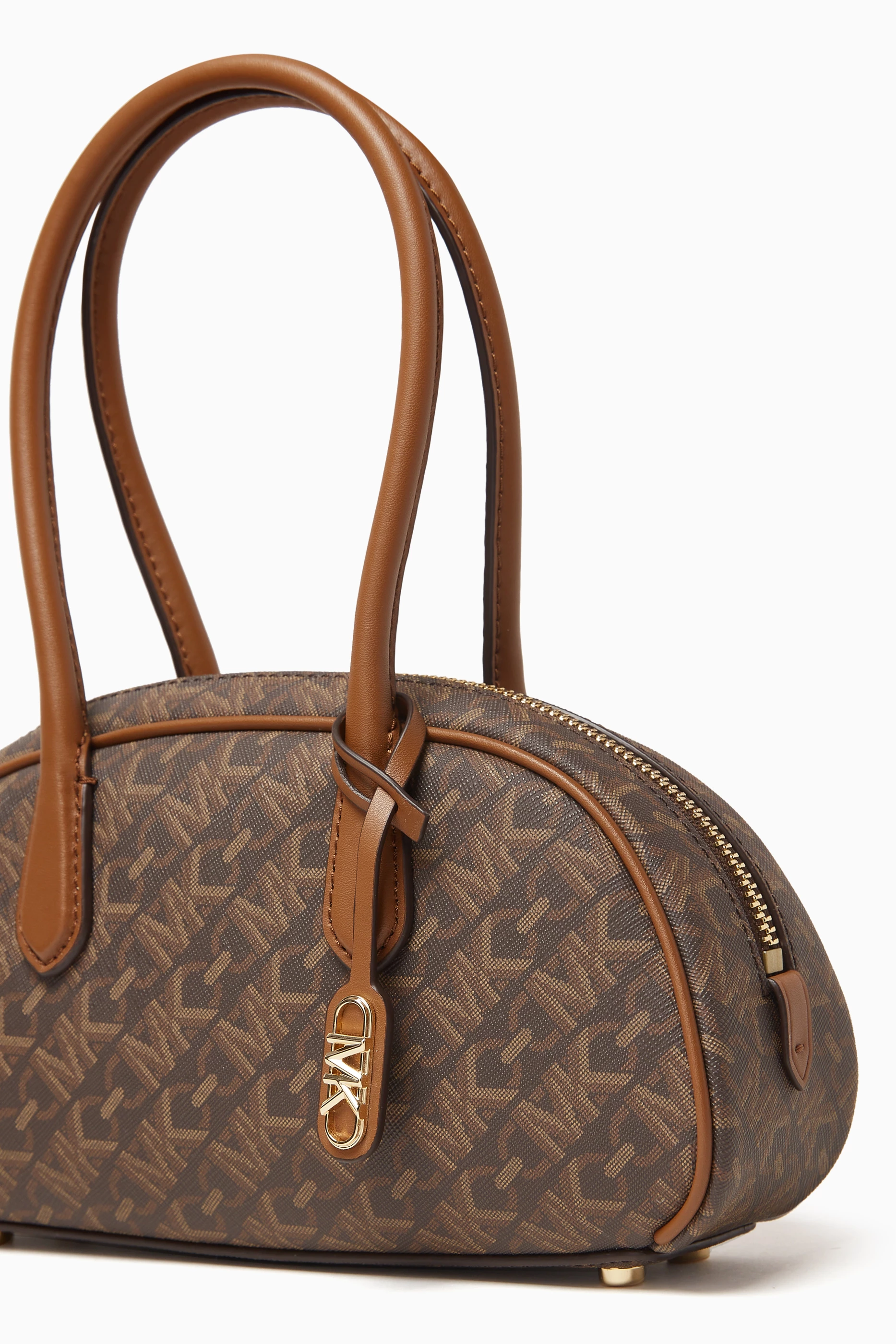 Buy Michael Kors Brown Small Lulu Satchel Bag in Monogram Canvas