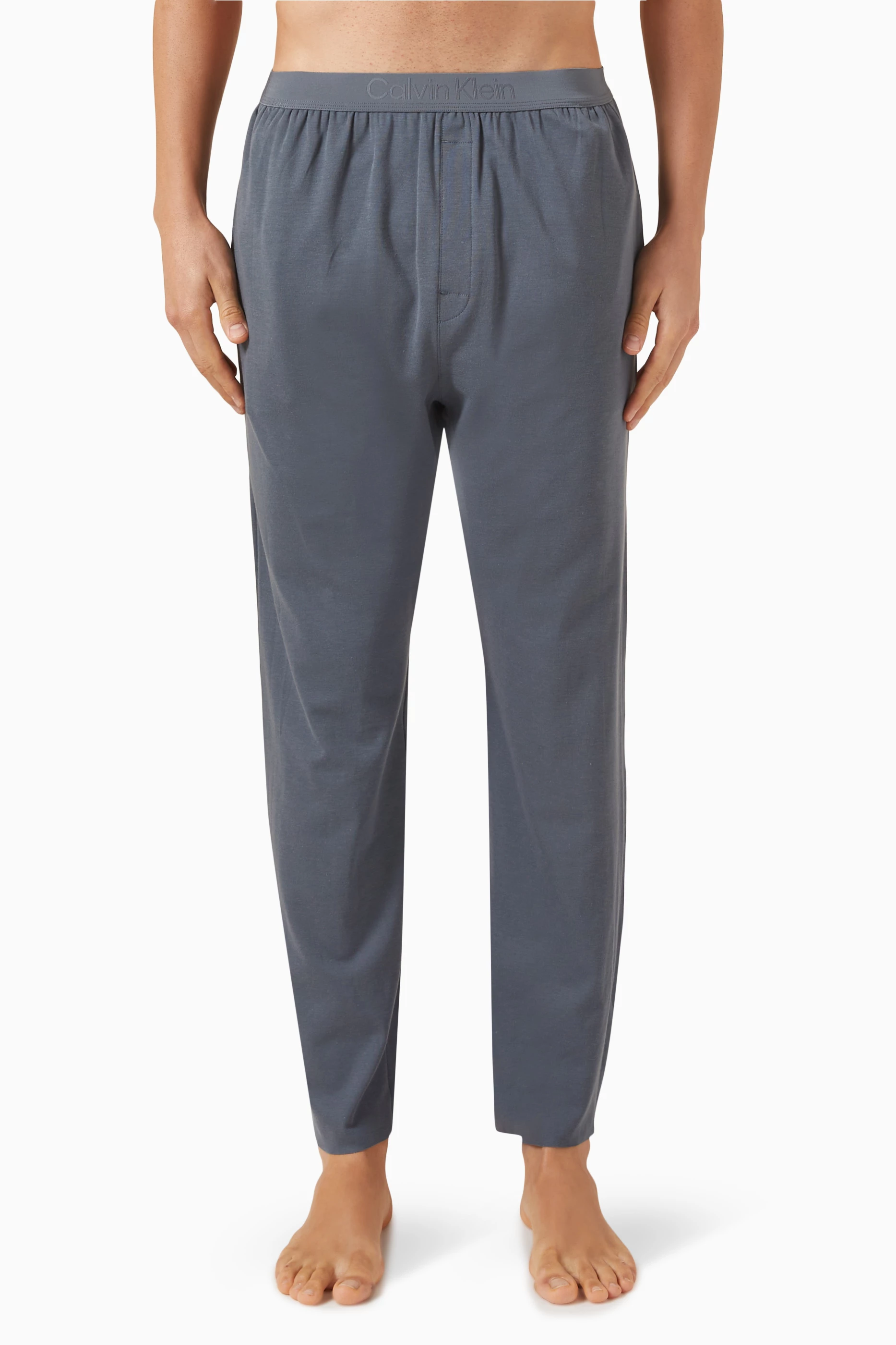 Buy Calvin Klein Grey Pyjama Pants in Cotton blend For Men Online Ounass UAE