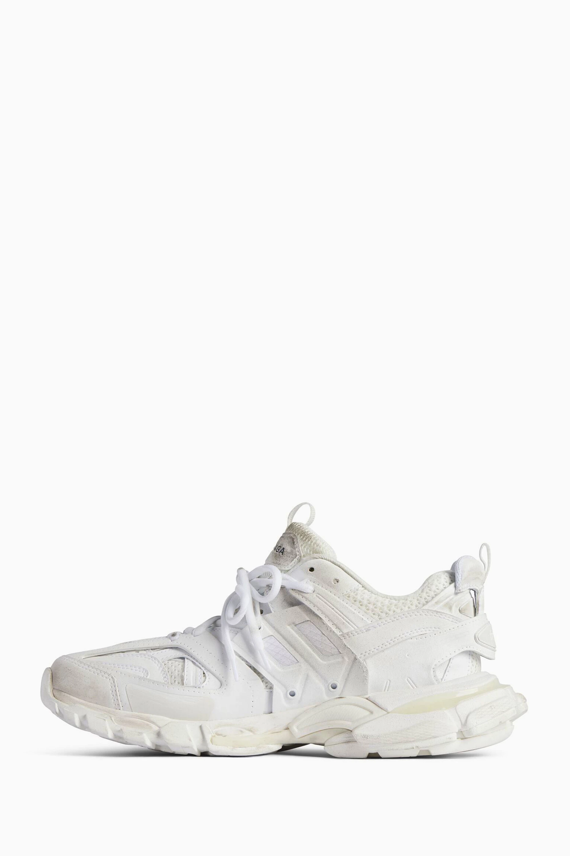 Buy Balenciaga White Track Signature Sneakers in Mesh