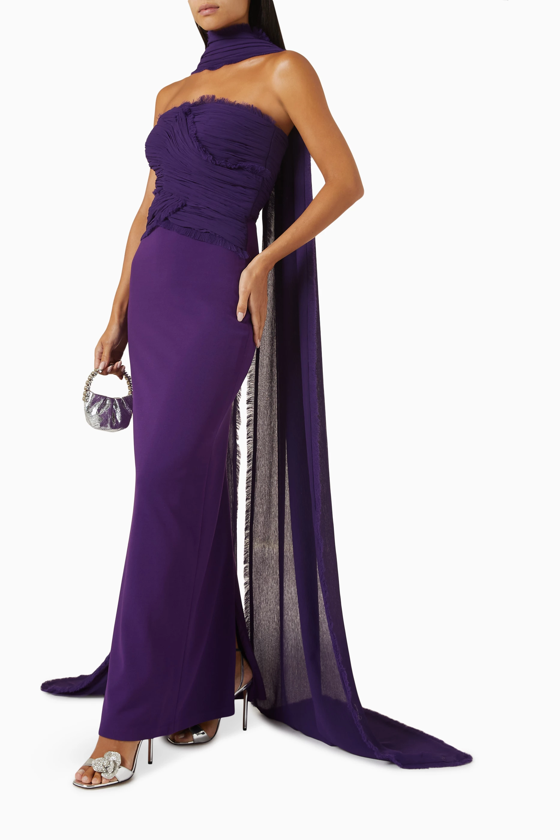 Strapless chiffon dress top