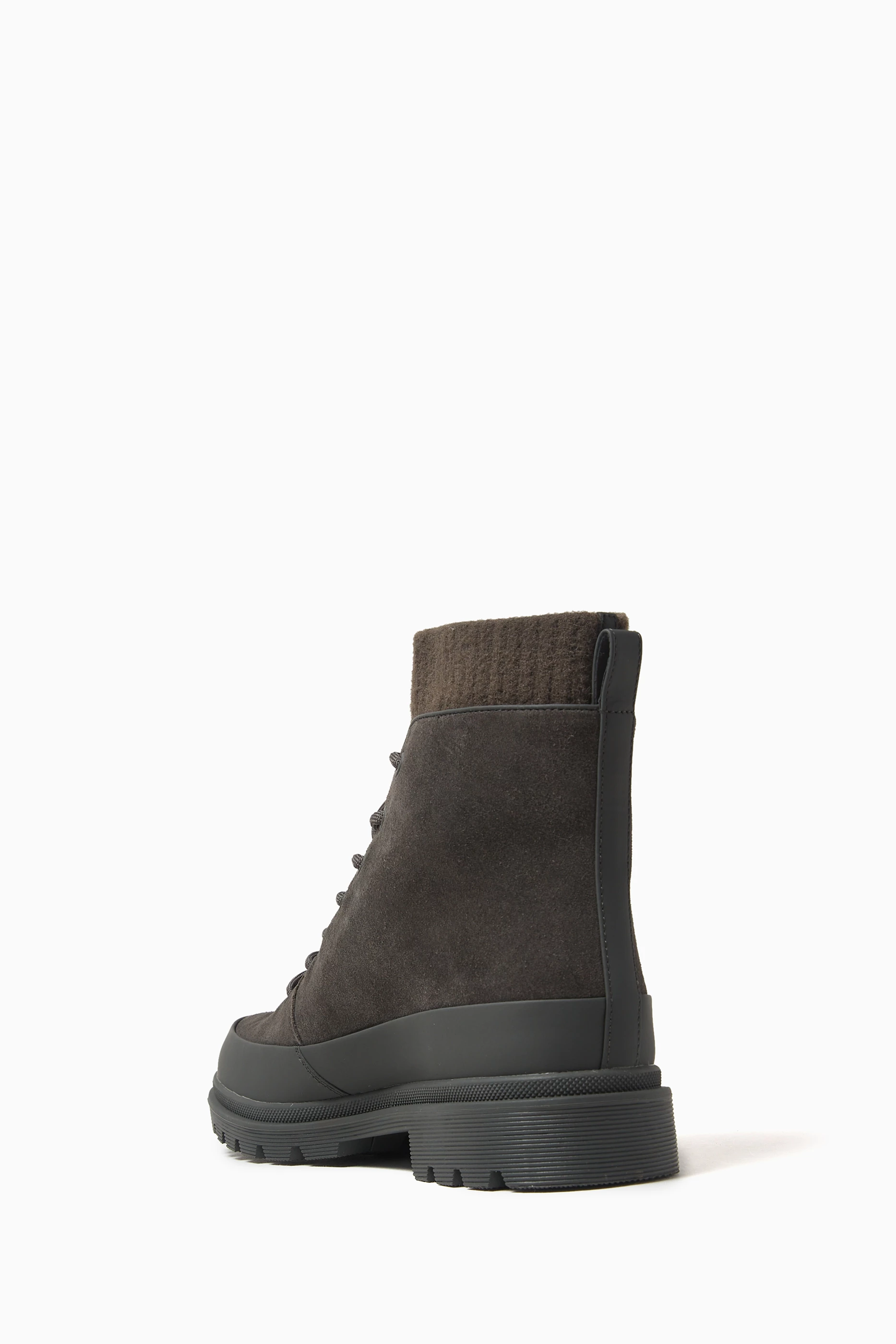 Buy 12 STOREEZ Grey Lace up Ankle Boots in Suede For Women Online Ounass UAE