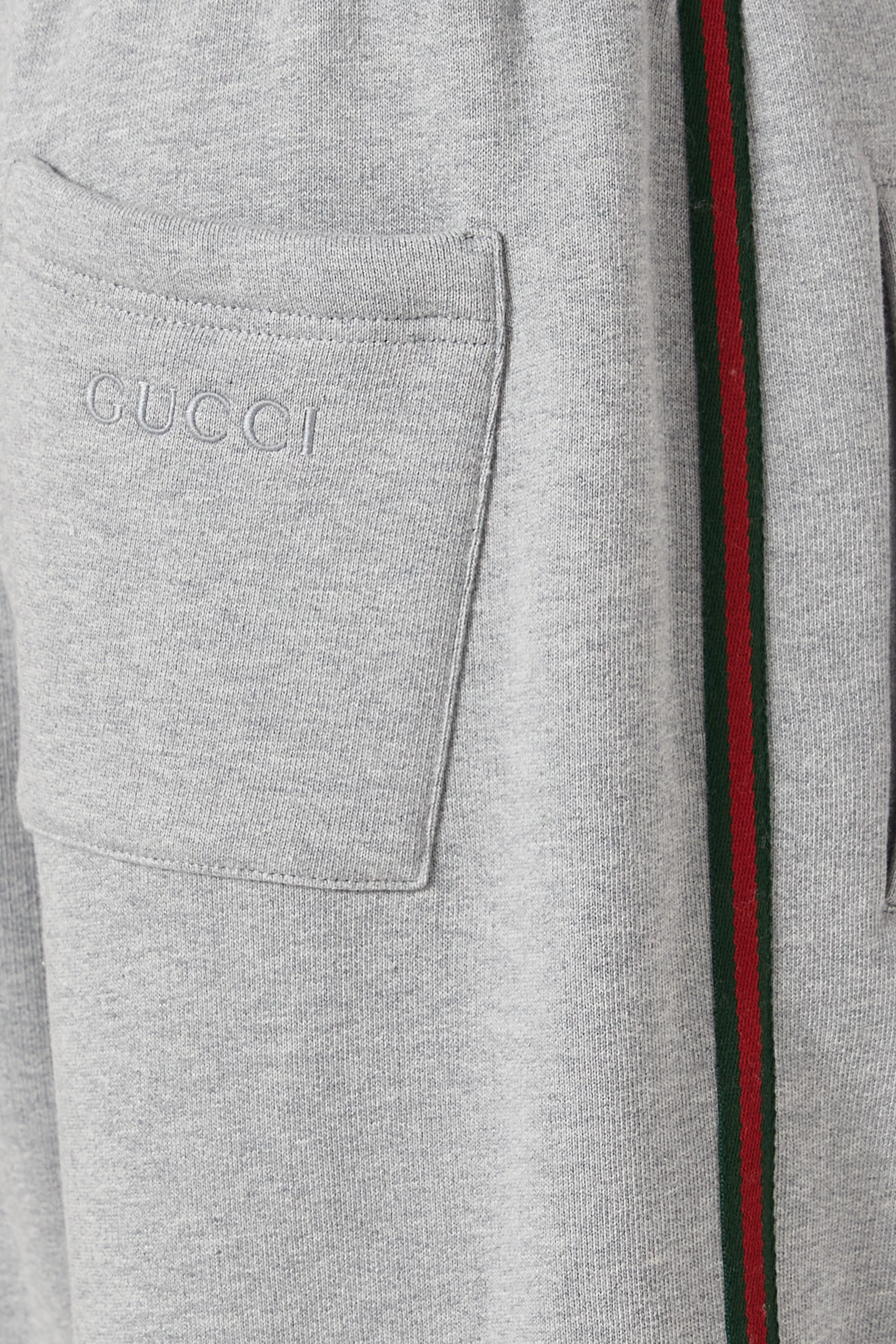 Buy Gucci Grey Web Sweatpants in Cotton Jersey For Men Online