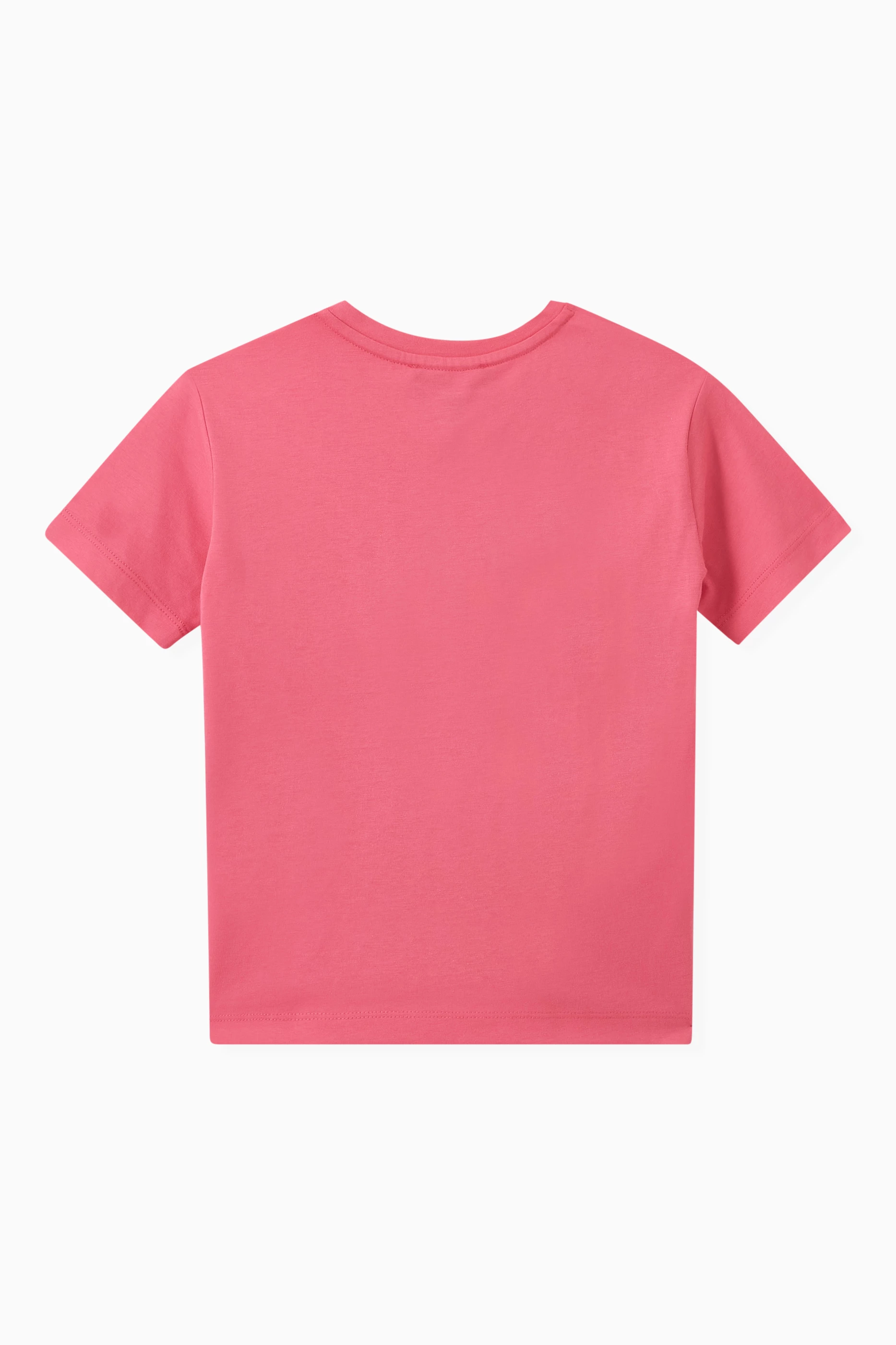 Buy Emporio Armani Pink Floral-embroidered T-shirt in Cotton