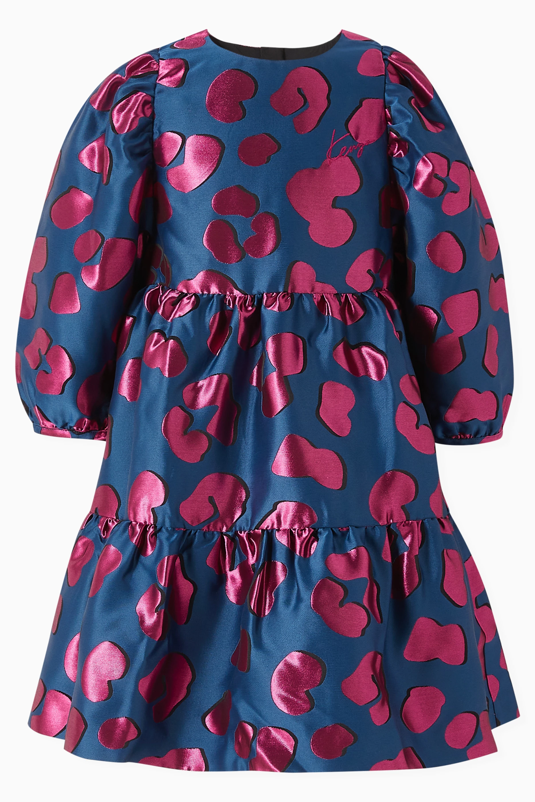 Buy KENZO KIDS Pink Metallic Print Dress For Girls Online