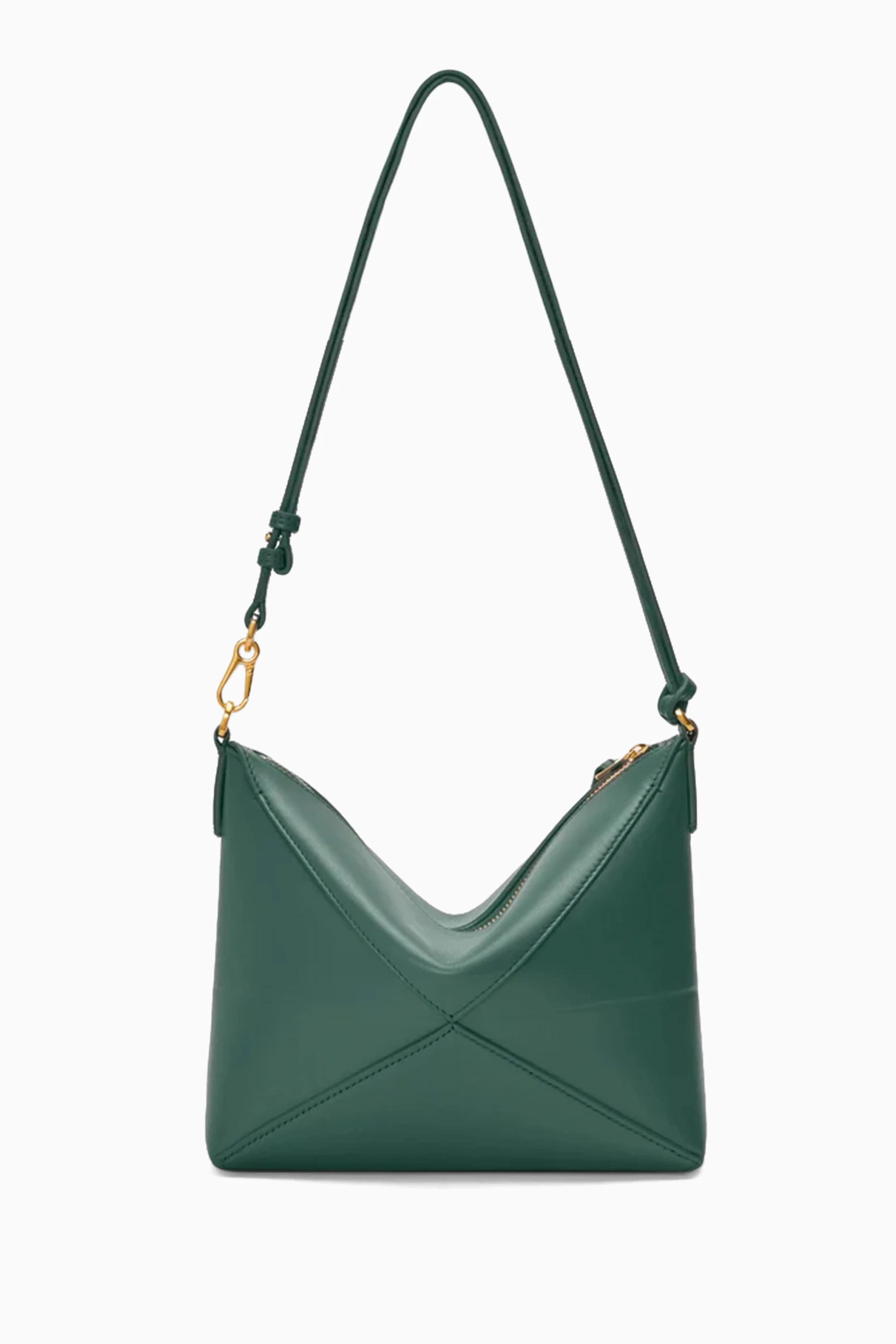 Buy LOEWE Green Puzzle Fold Pouch Bag in Nappa Calfskin For Women