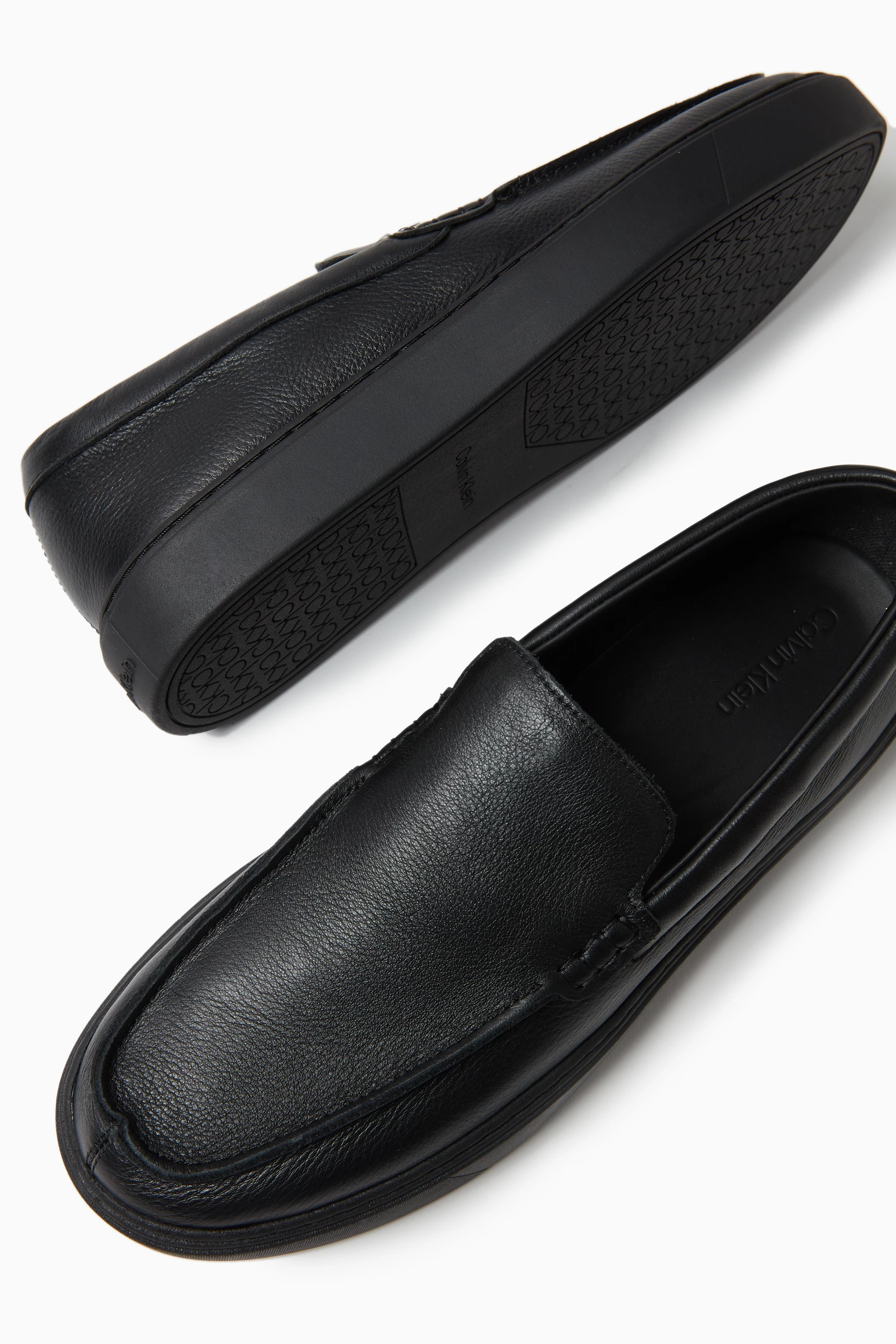 Buy Calvin Klein Black Moccasins in Leather For Men Online Ounass UAE