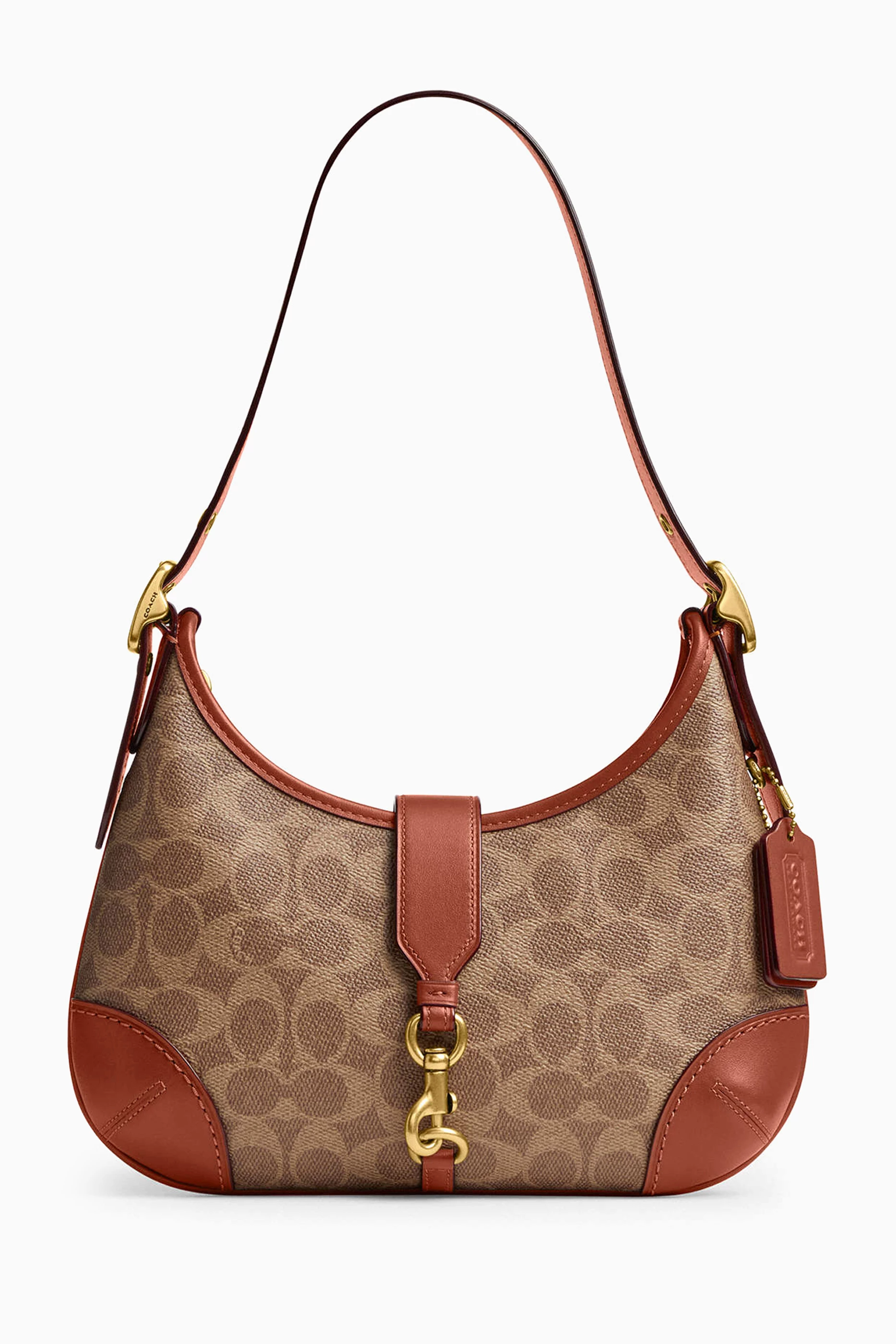 Buy Coach Brown Hamptons Hobo Shoulder Bag in Signature Canvas For 