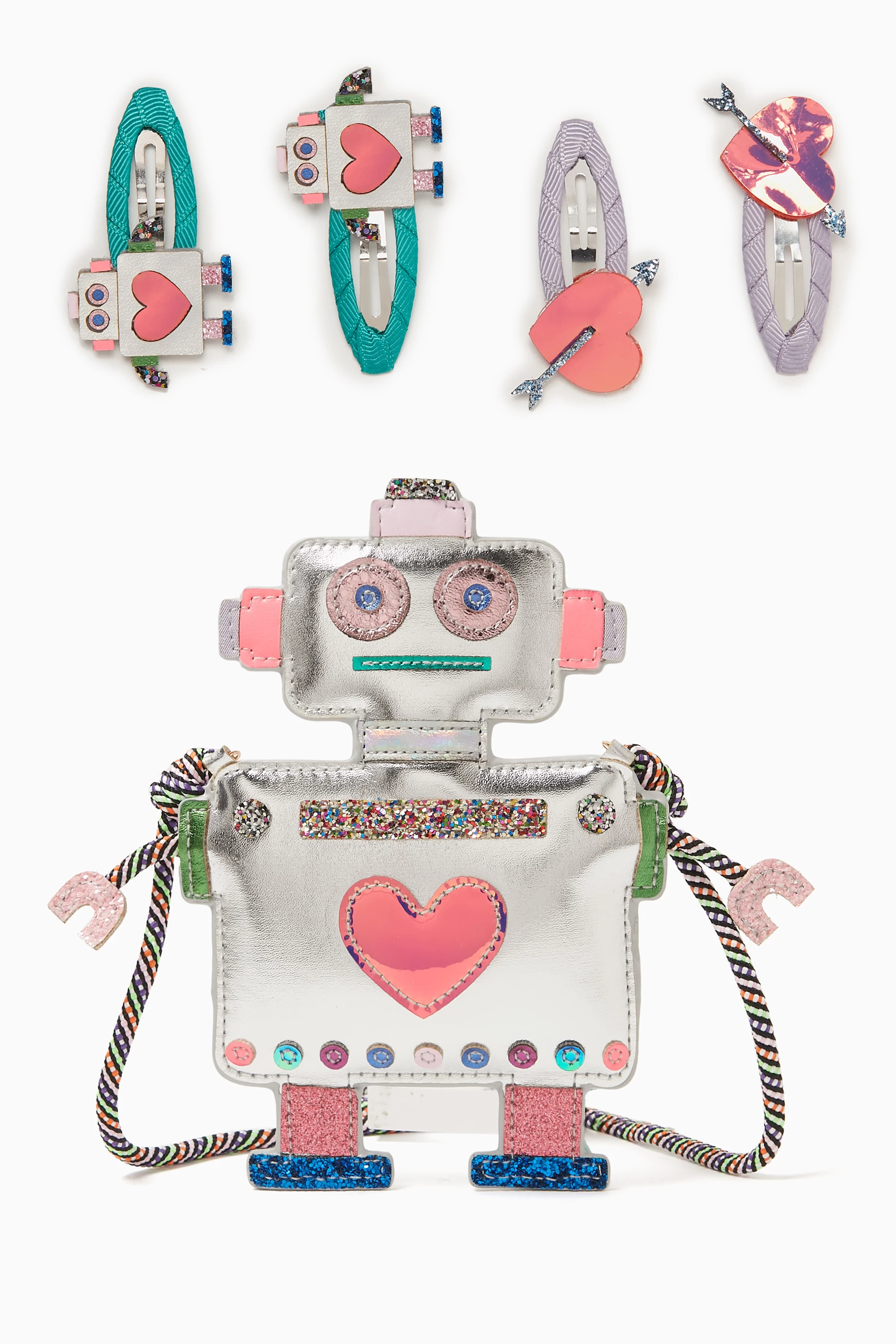 Buy Mimi And Lula Grey Robot Crossbody Bag & Hair Clips Set For Girls  Online | Ounass UAE