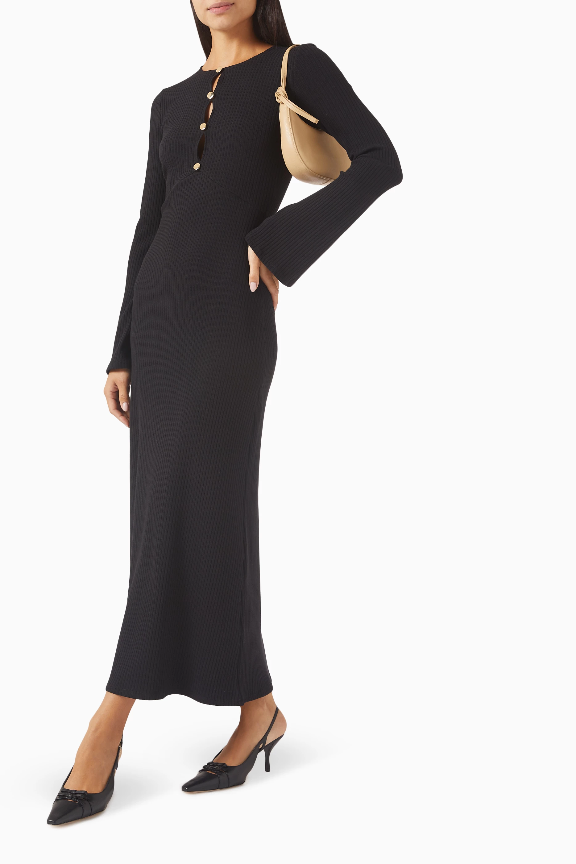 reformation hayden knit dress Buy Black Maxi in For Women Online style_group:Emerald Pants