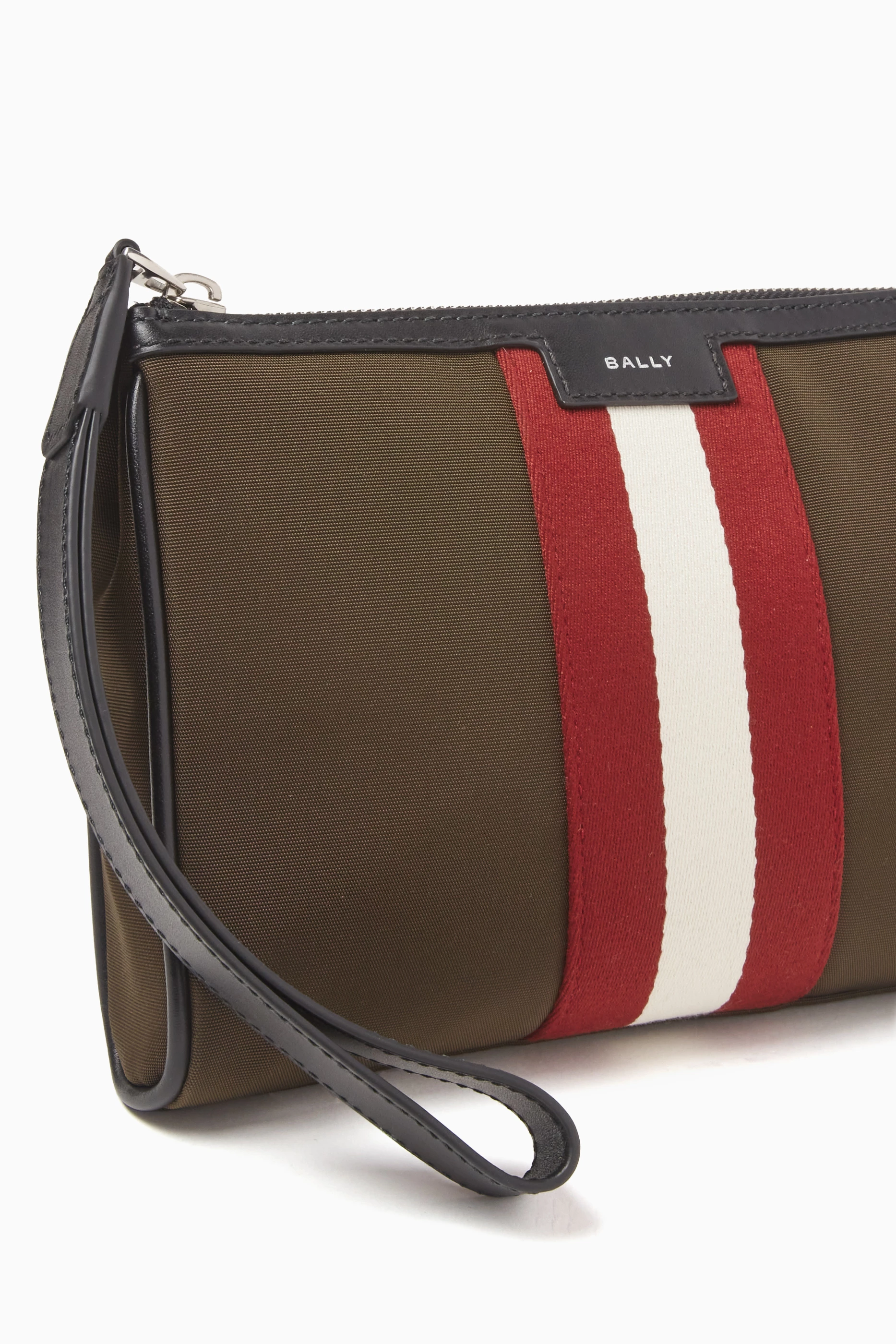 Buy Bally Green Code Clutch Bag in Nylon For Men Online Ounass UAE